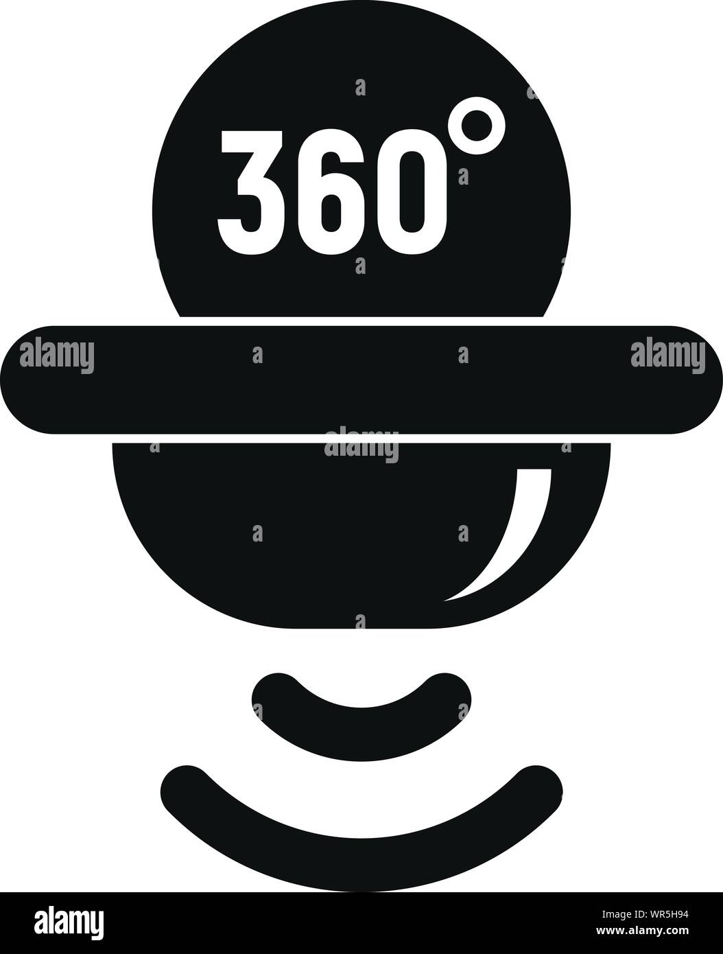 360 Sensore di movimento e la relativa icona. Semplice illustrazione di 360 sensore di movimento icona vettoriali per il web design isolato su sfondo bianco Illustrazione Vettoriale