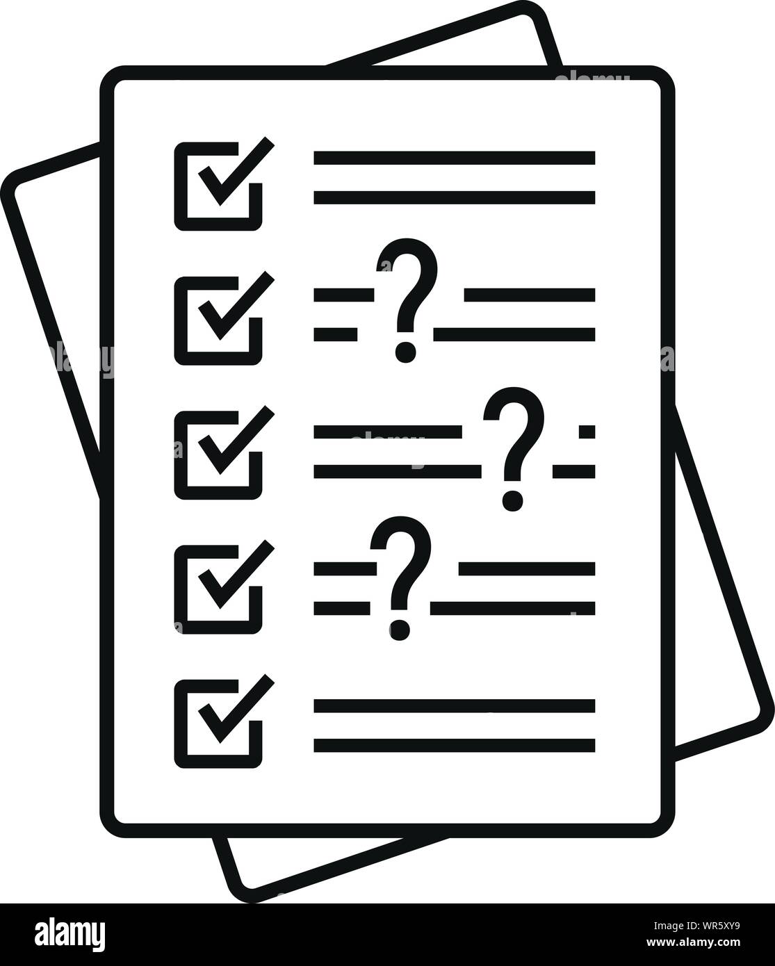 Malattia di Alzheimer icona di prova. Delineare la malattia di Alzheimer test icona vettoriali per il web design isolato su sfondo bianco Illustrazione Vettoriale