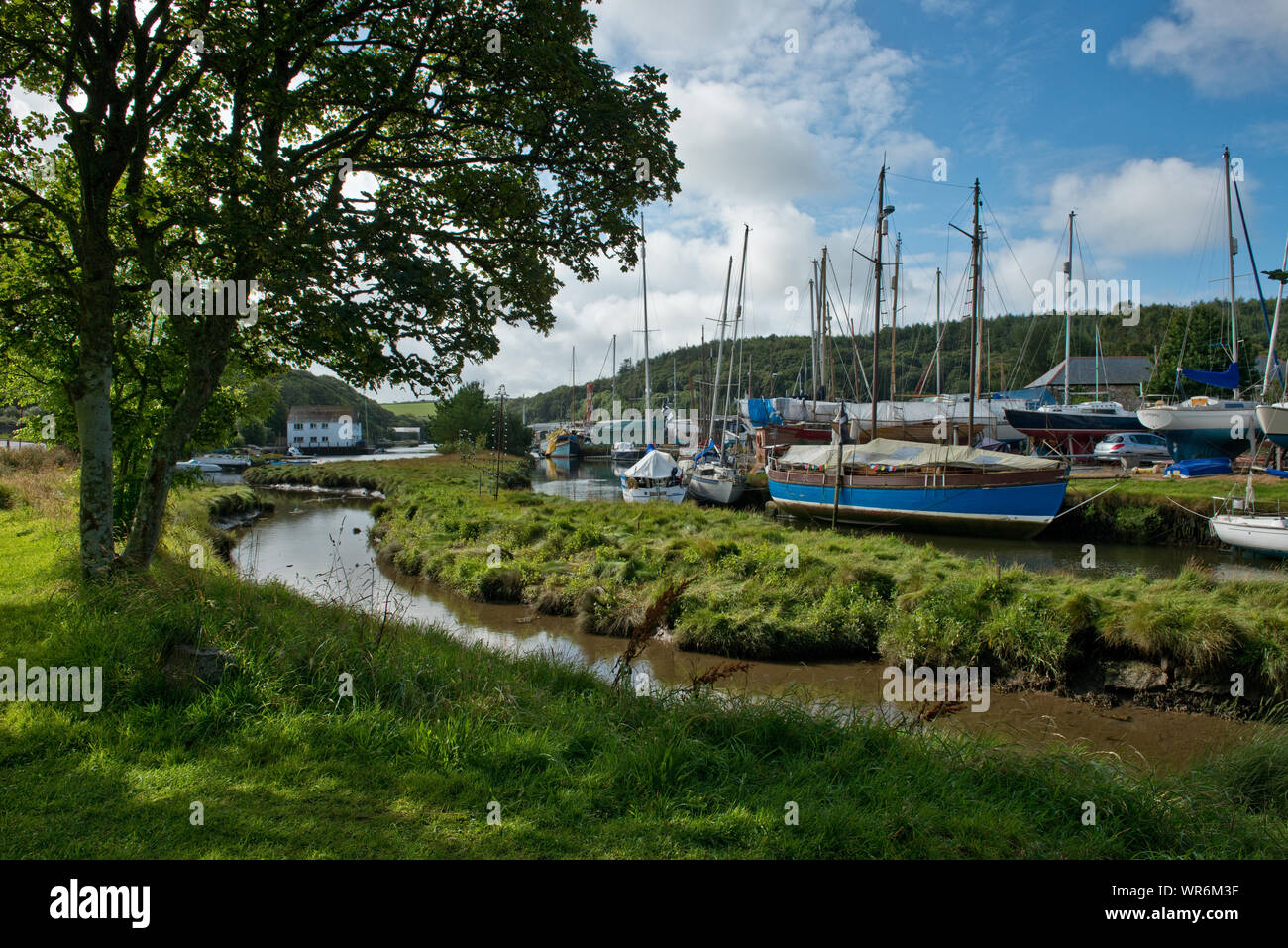 Gweek Quay cantiere, Cornwall, Inghilterra Foto Stock