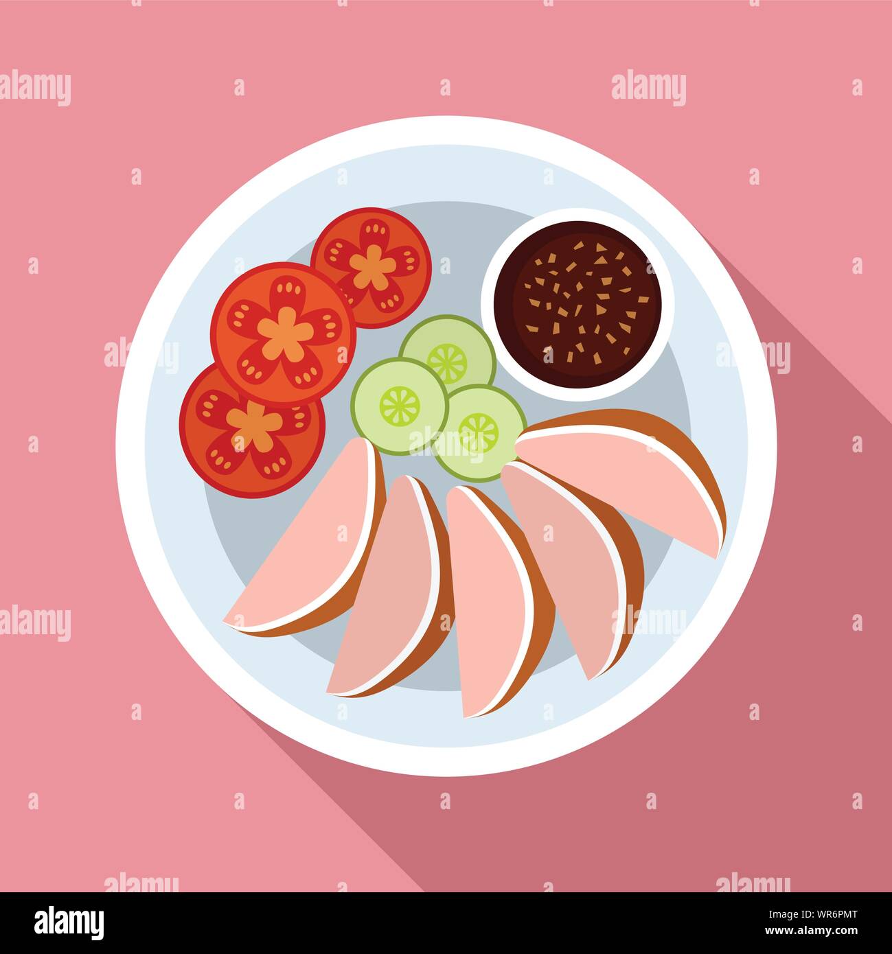 Il cibo tailandese icona di verdure. Illustrazione piatto di cibo tailandese verdure icona vettoriali per il web design Illustrazione Vettoriale