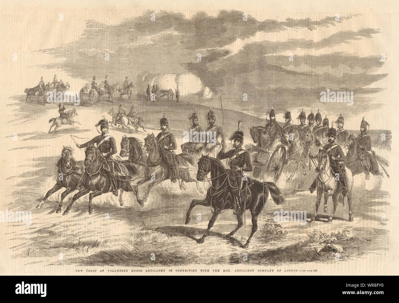 Volontario di artiglieria a cavallo per la Onorevole Compagnia di Artiglieria di Londra 1860 Foto Stock