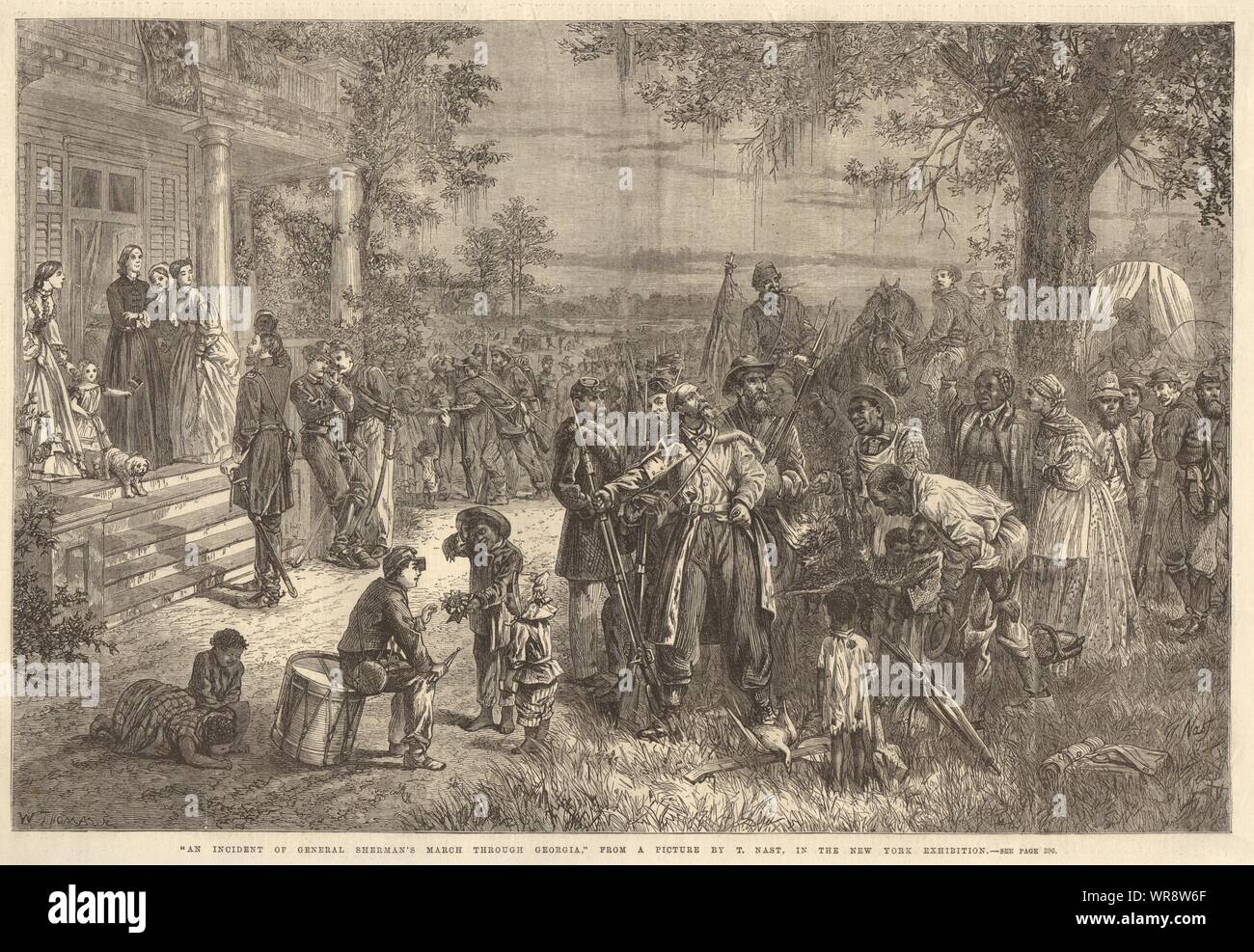 "Un incidente di General Sherman del marzo attraverso la Georgia', da T. Nast 1866 Foto Stock