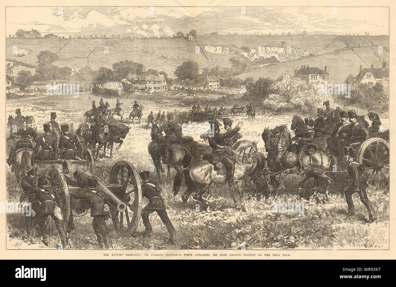 Campagna d'autunno Staveley di attacchi di forza di concessione. Il Porco torna Guildford Surrey 1871 Foto Stock