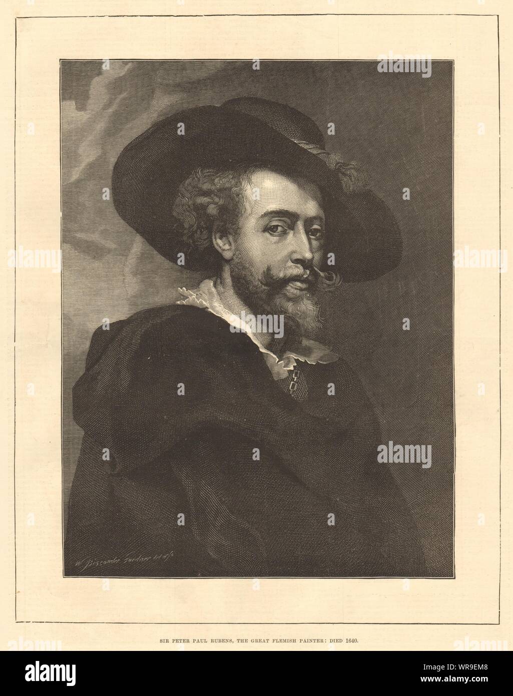 Sir Peter Paul Rubens, il grande pittore fiammingo: morto 1640. Artisti 1877 Foto Stock