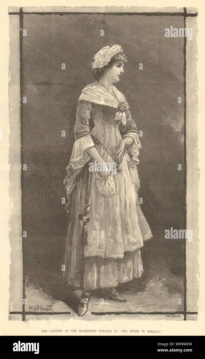 La sig.ra Langtry, al Haymarket Theatre, in 'Ssi ferma a conquistare". Londra 1881 Foto Stock