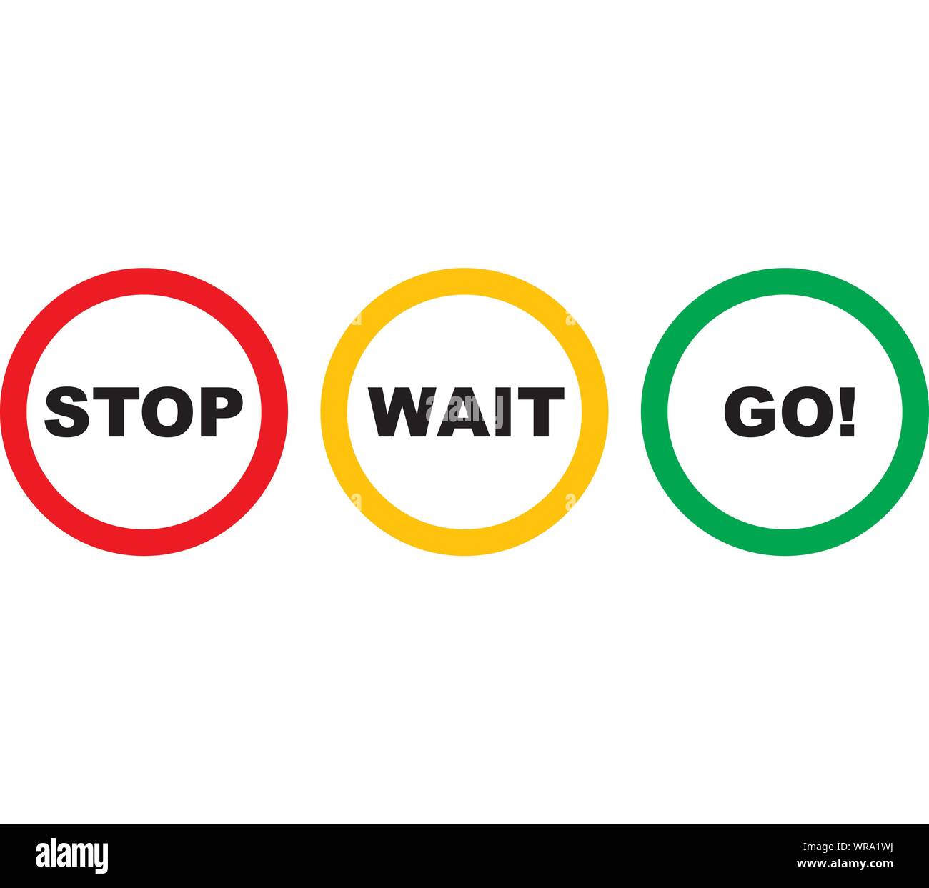 segnale stop wait go Illustrazione Vettoriale