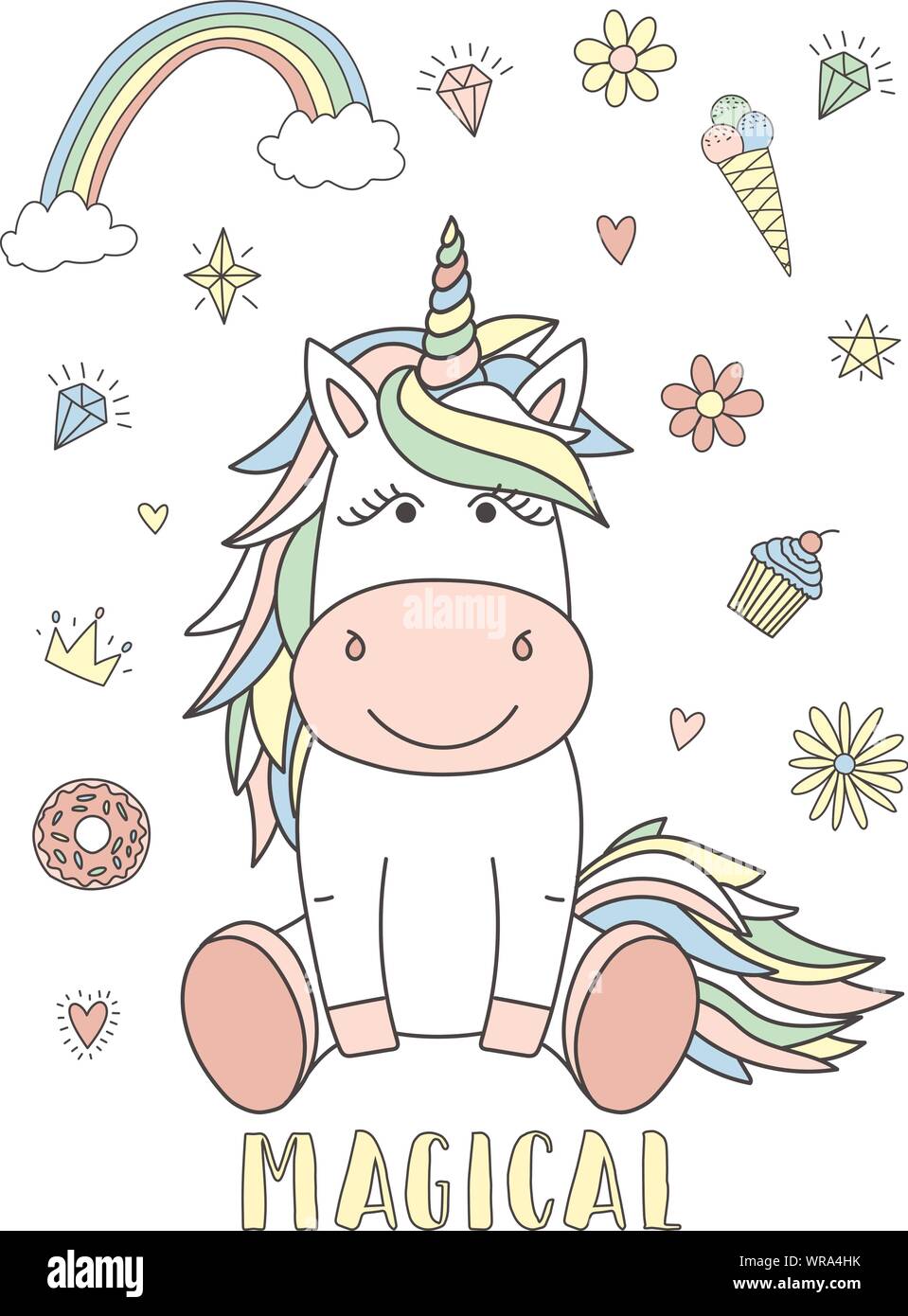 invito di compleanno festa unicorno con fiori farfalle e caramelle modello  vettoriale su sfondo rosa 4240972 Arte vettoriale a Vecteezy