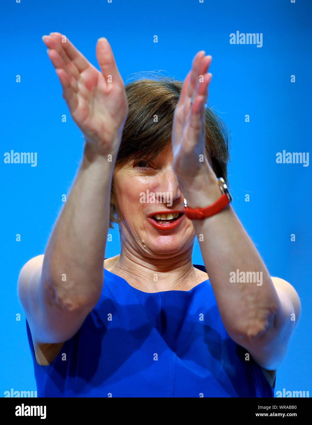 Frances O'Grady, segretario generale del Trades Union Congress, durante il Congresso TUC in Brighton. Foto Stock