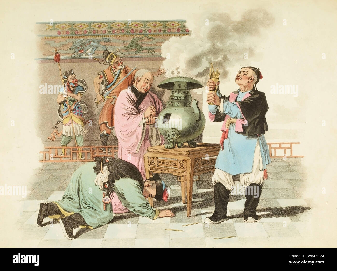 Fortuna cinese-telling, pittura ad acquerello da 'Il Costume della Cina" da William Alexander (1767 - 1816) che ha pubblicato nel 1805. Foto Stock