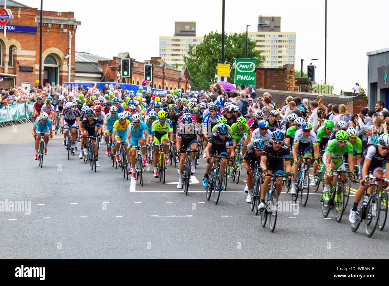 Tour de France gara 2014, tappa 3, plaistow, londra, regno unito Foto Stock