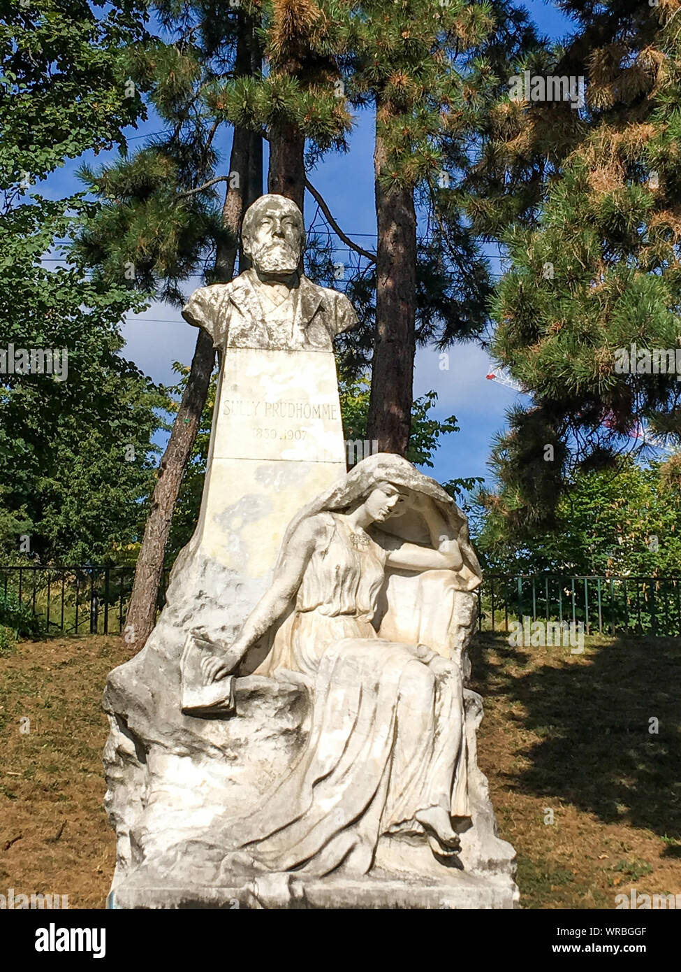 Poeta francese Sully Prudhomme busto, quartiere Croix-Rousse, Lione, Francia Foto Stock