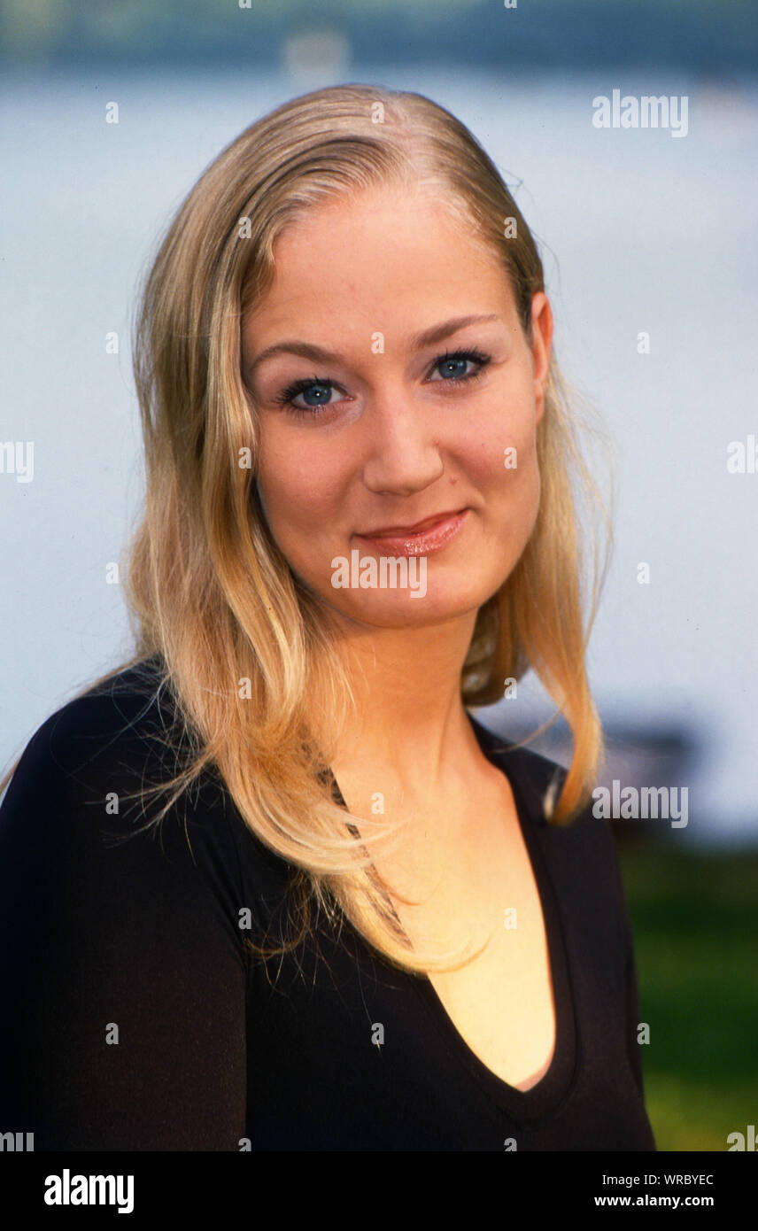 Janine Kunze, deutsche Schauspielerin und Moderatorin, Deutschland 2000. Attrice tedesca e presentatore Janine Kunze, Germania 2000. Foto Stock