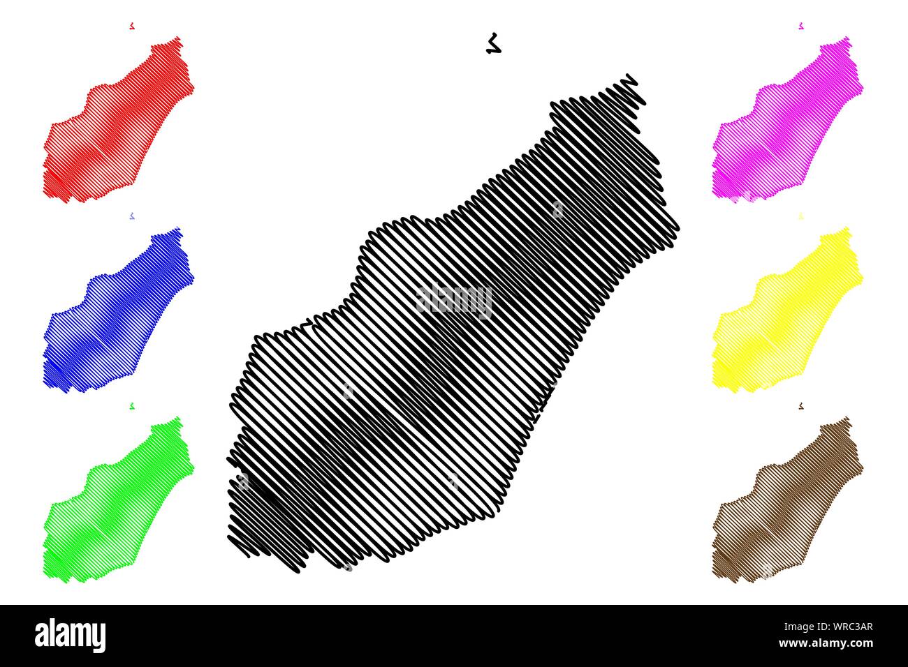 Nabeul Governatorato (governatorati della Tunisia, Repubblica di Tunisia) mappa illustrazione vettoriale, scribble schizzo Nabeul mappa Illustrazione Vettoriale