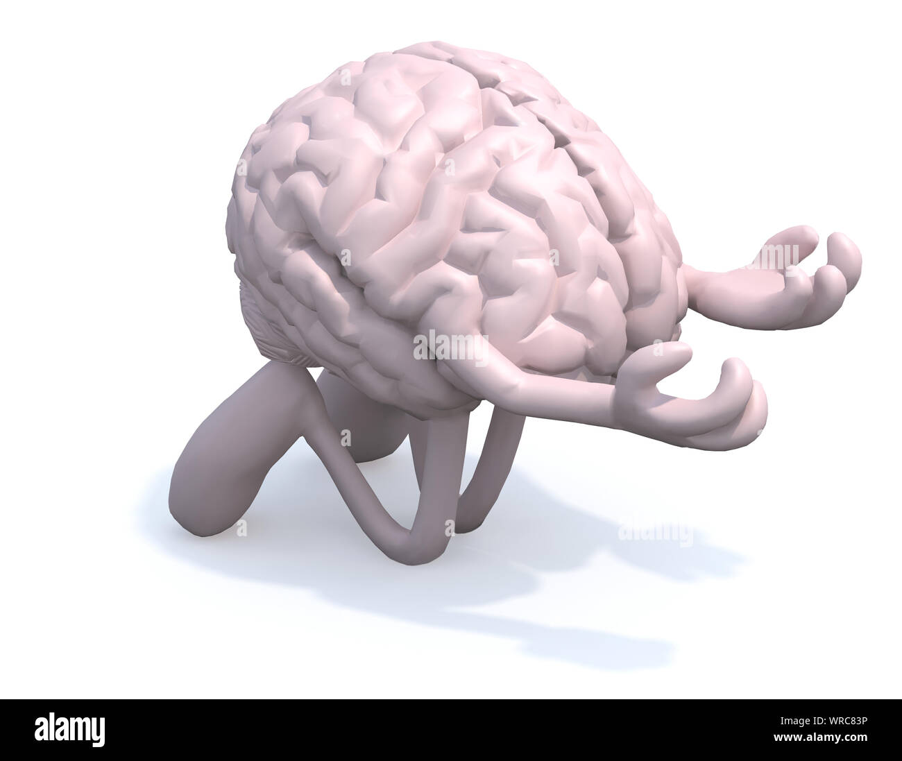 Organo di cervello alms carità, 3d illustrazione Foto Stock