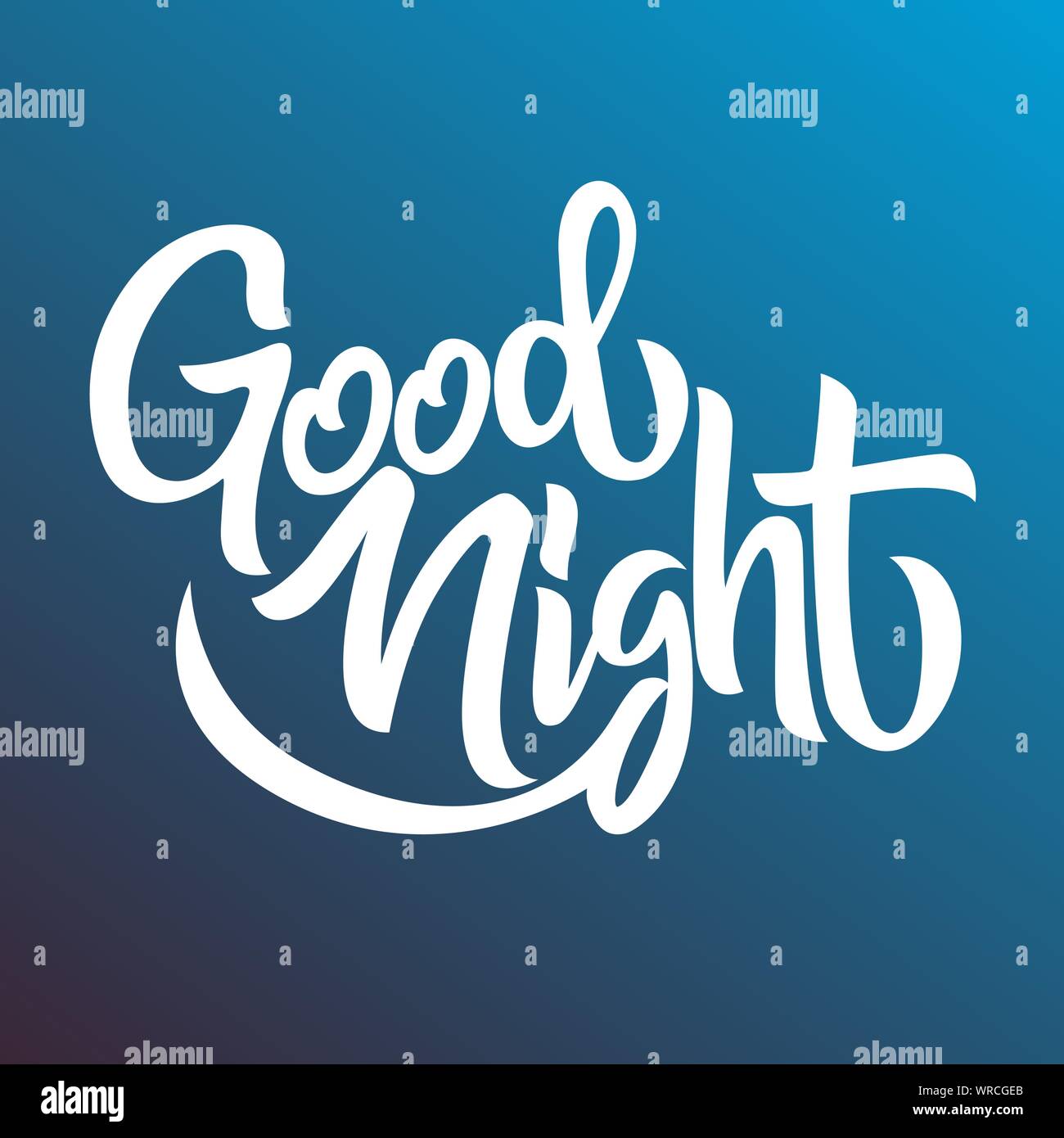 Buona notte lettering della grafia isolato, design per tipografia Illustrazione Vettoriale