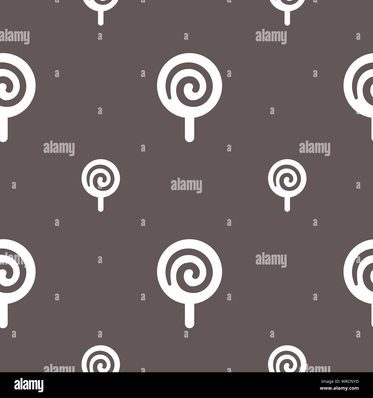 Icona di caramella segno. Seamless pattern su uno sfondo grigio. Vettore Illustrazione Vettoriale
