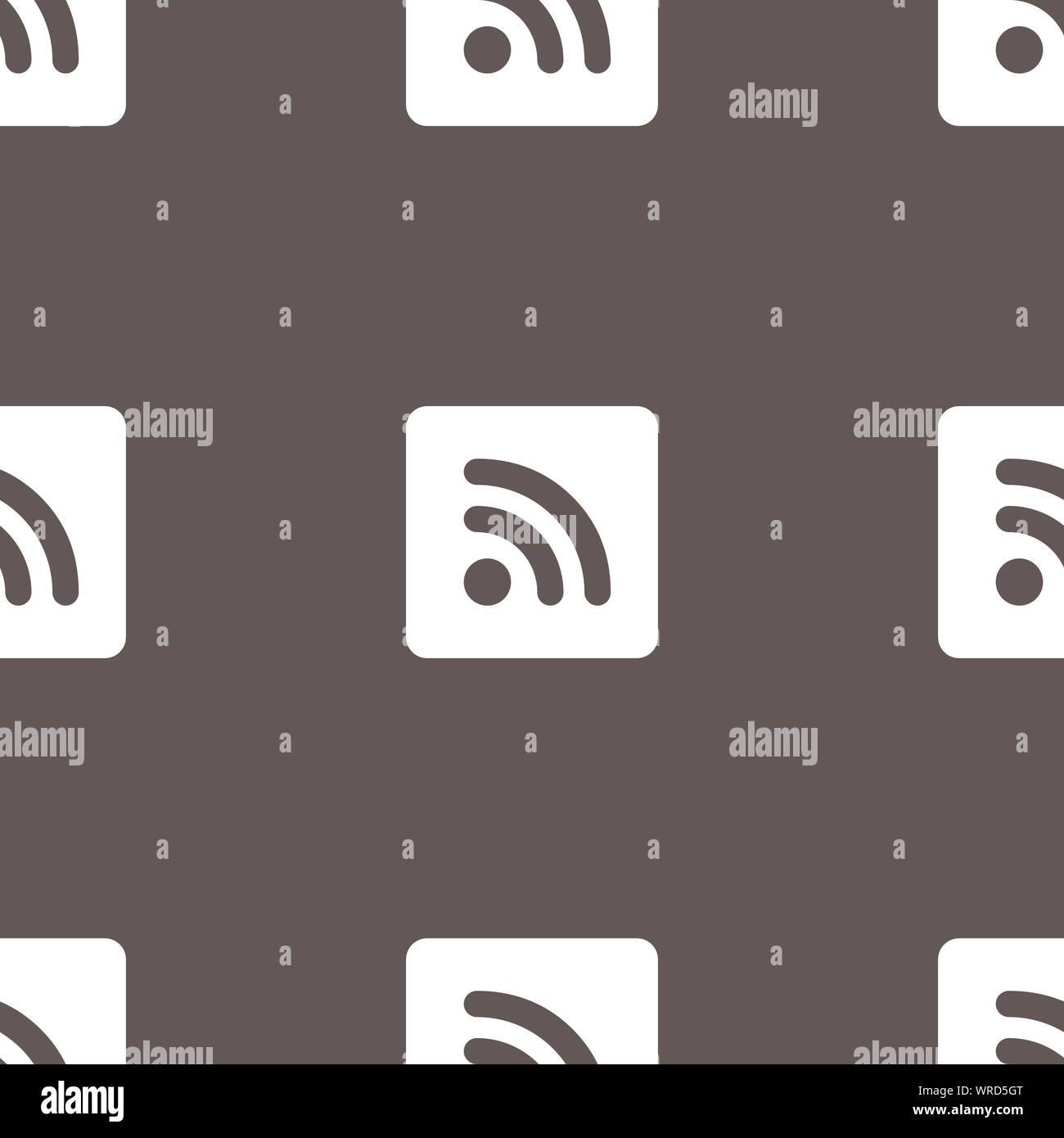 Icona feed RSS di segno. Seamless pattern su uno sfondo grigio. Vettore Illustrazione Vettoriale