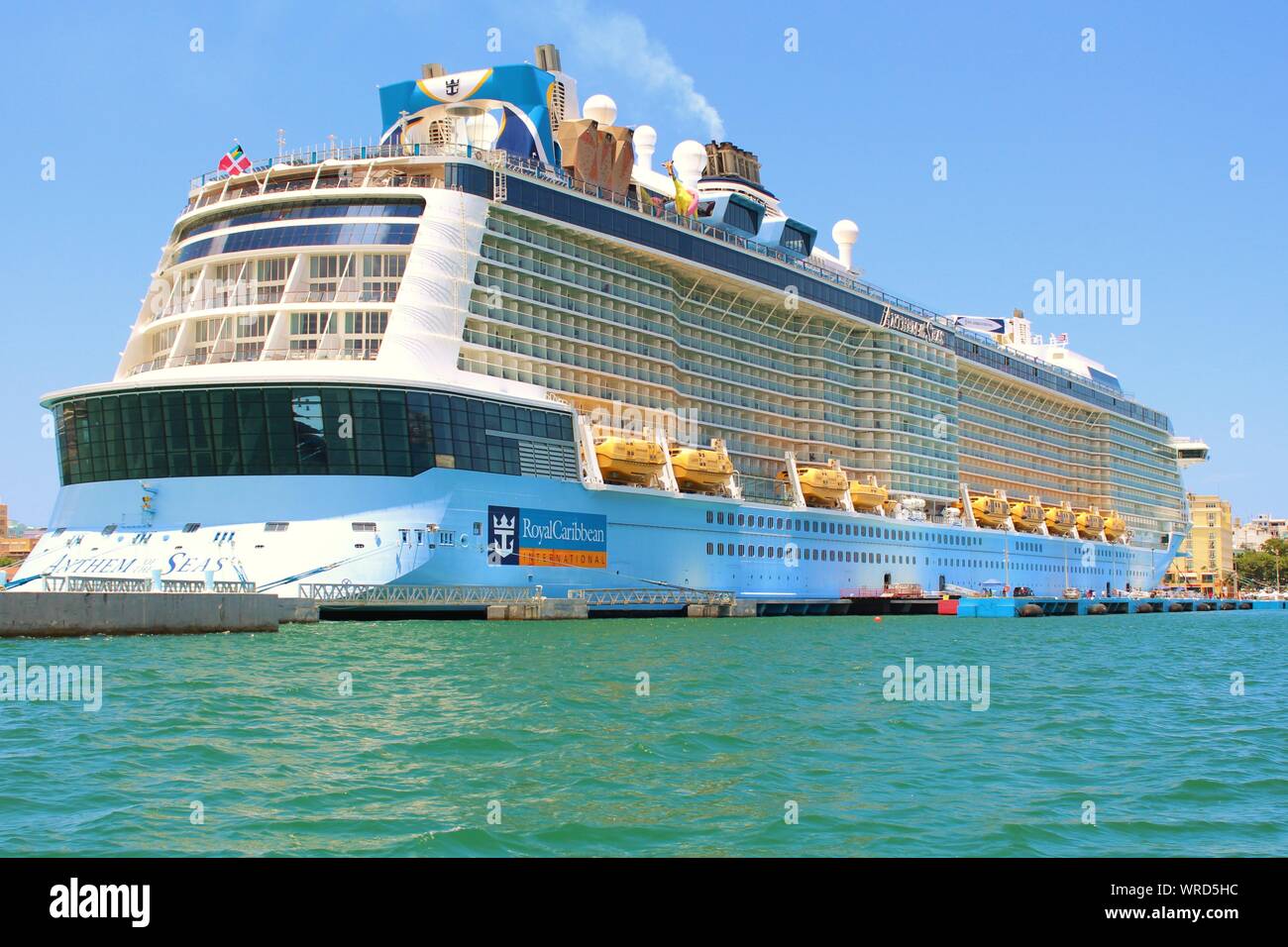 Il Royal Caribbean Inno dei mari nave da crociera ancorata in San Juan, Porto di Puerto Rico. Foto Stock