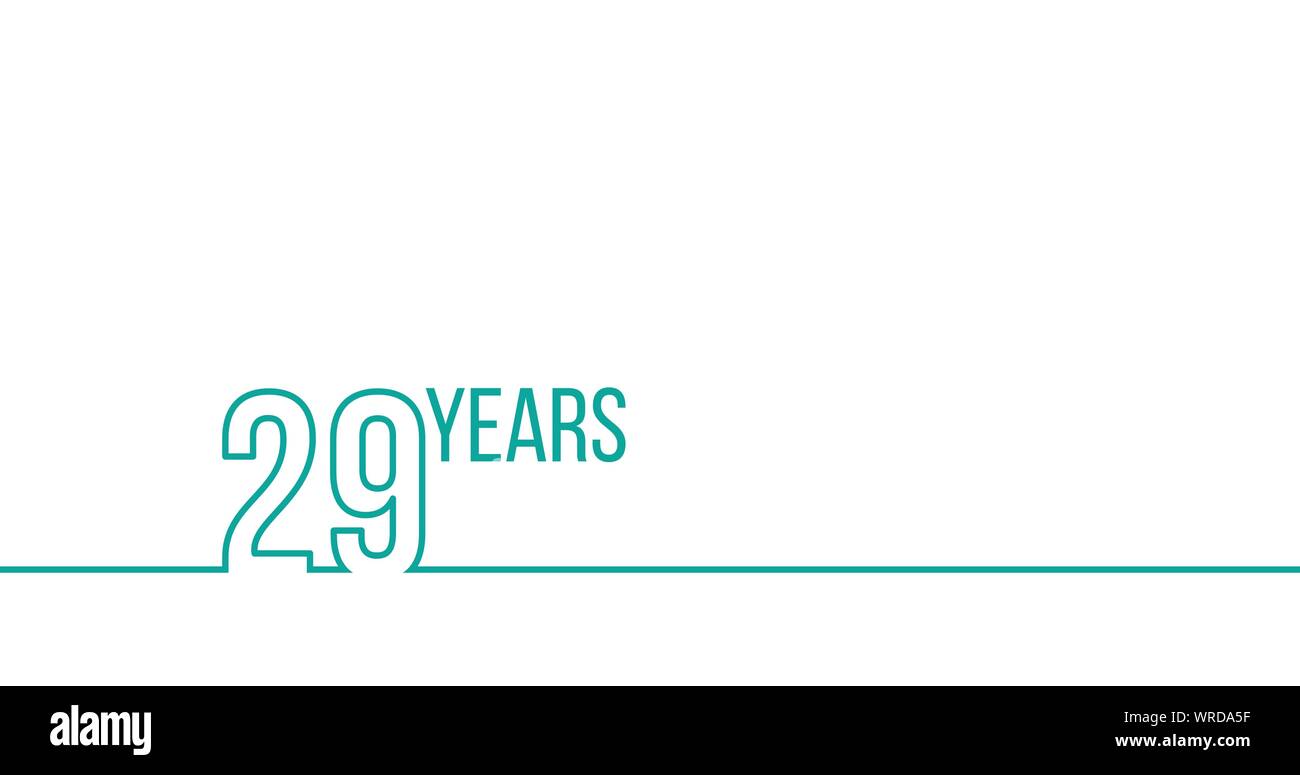 29 anni di anniversario o compleanno. Profilo lineare grafica. Può essere utilizzato per la stampa di materiali, brouchures, coperchi relazioni. Stock illustrazione vettoriale Illustrazione Vettoriale
