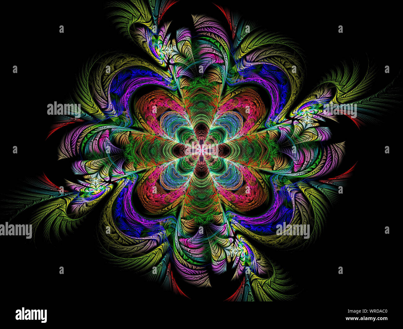 Abstract futuristico mandala colorati - generati digitalmente immagine Foto Stock