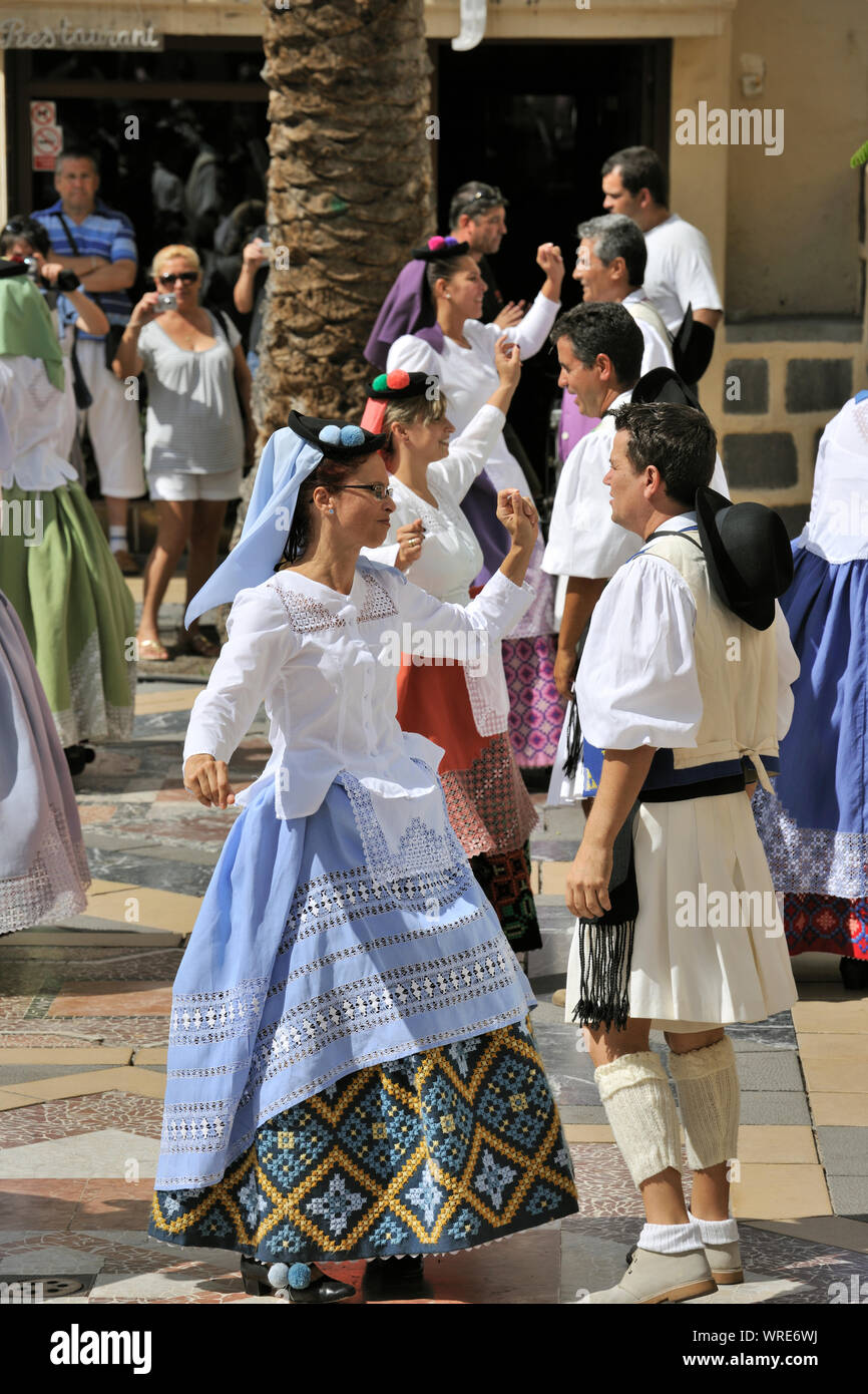 San Cristobal il gruppo di musica Folk. Las Palmas de Gran Canaria Isole Canarie. Spagna Foto Stock