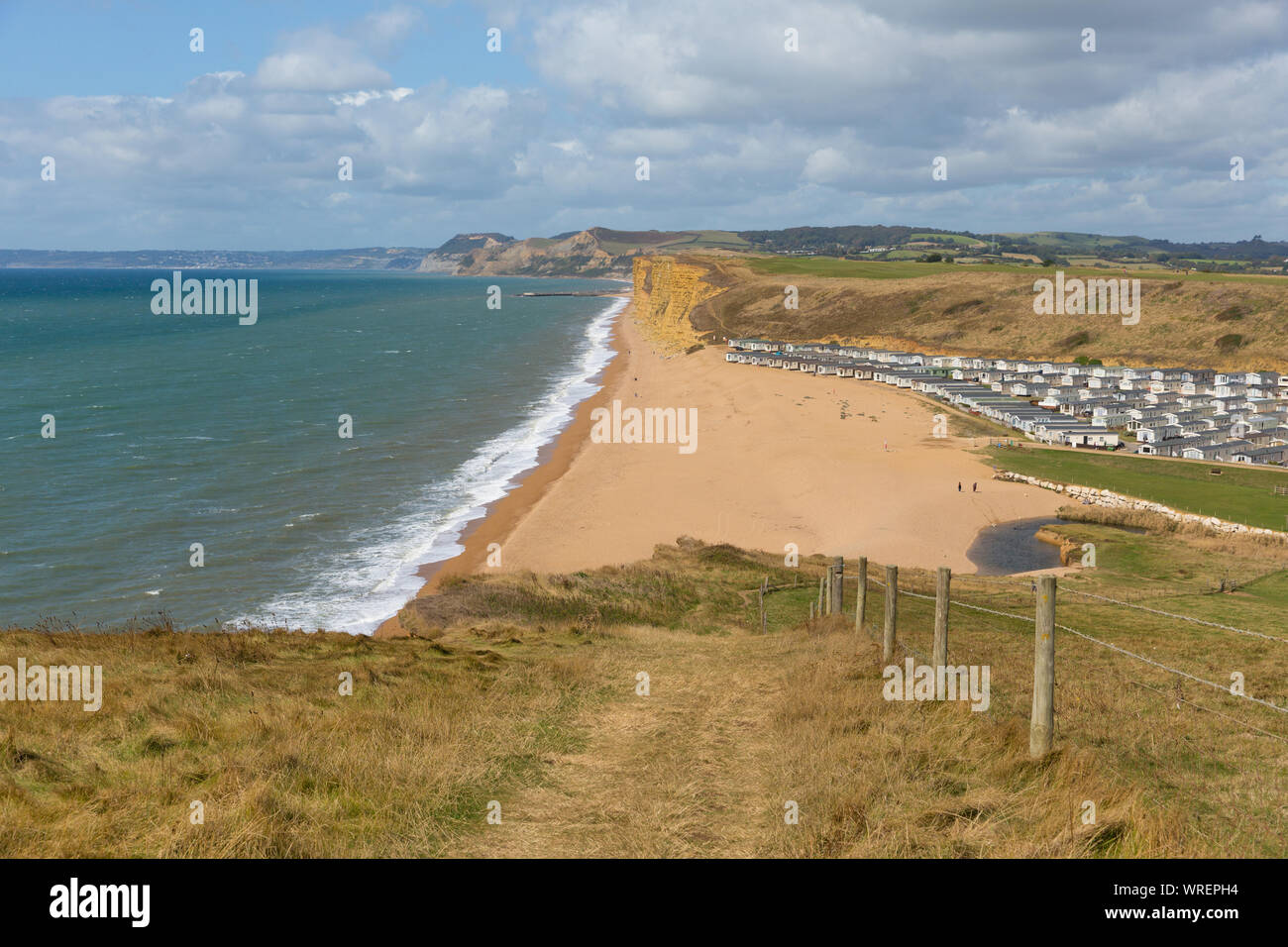 La baia di acqua dolce Dorset uk beach Jurassic Coast Est di West Bay Foto Stock