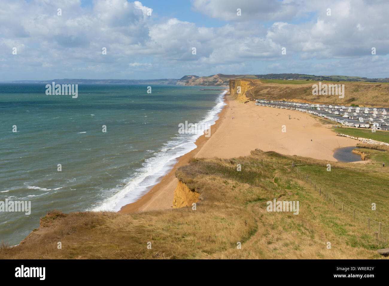 La baia di acqua dolce Dorset uk beach Jurassic Coast Est di West Bay Foto Stock