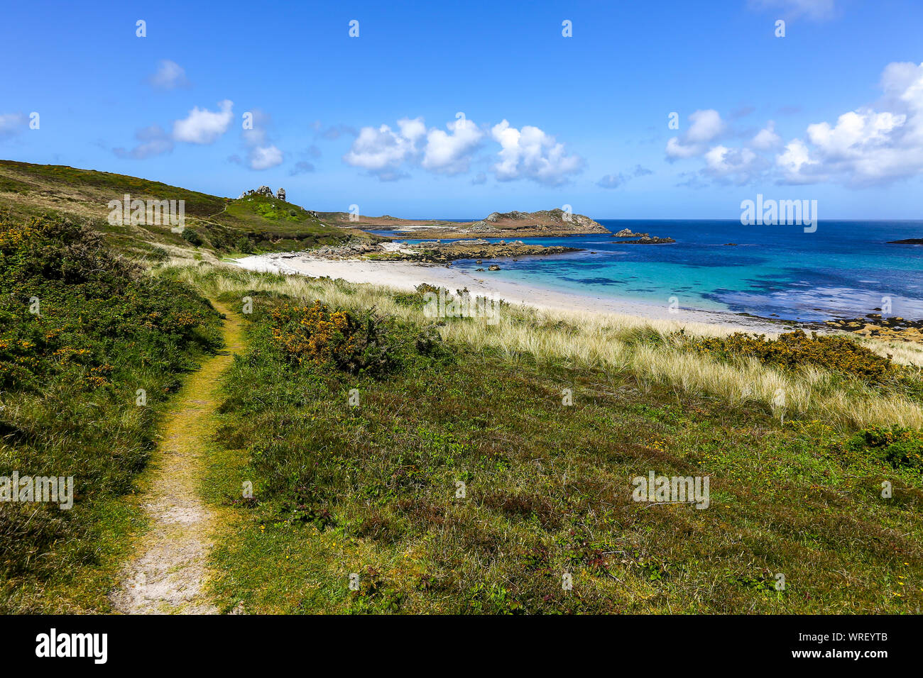 Grande Baia di St Martin's Bay, St. Martin's Island, isole Scilly, Cornwall, Regno Unito Foto Stock