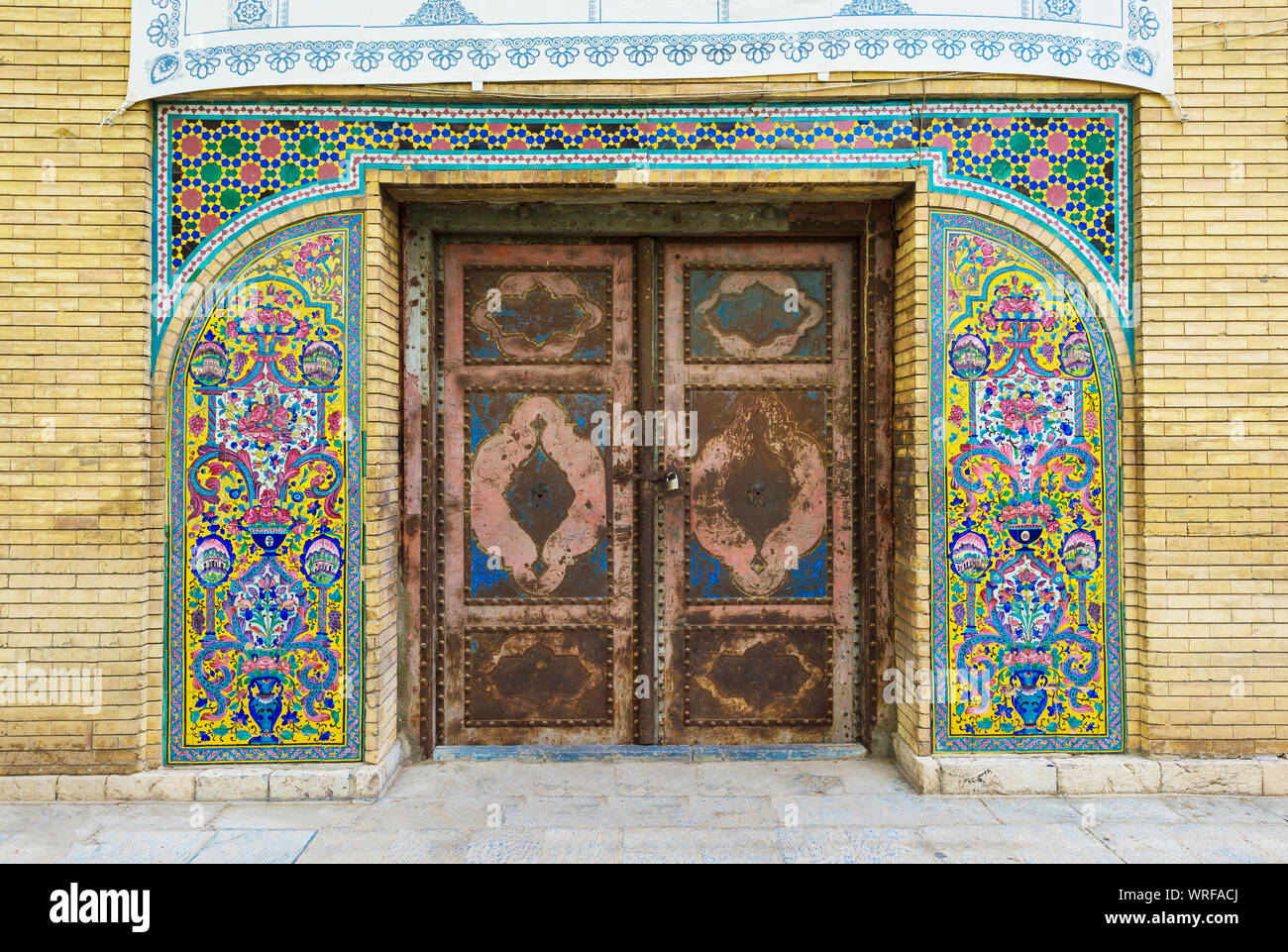 Golestan Palace, Tenda ingresso di casa, piastrelle in ceramica, Teheran Repubblica Islamica dell Iran Foto Stock