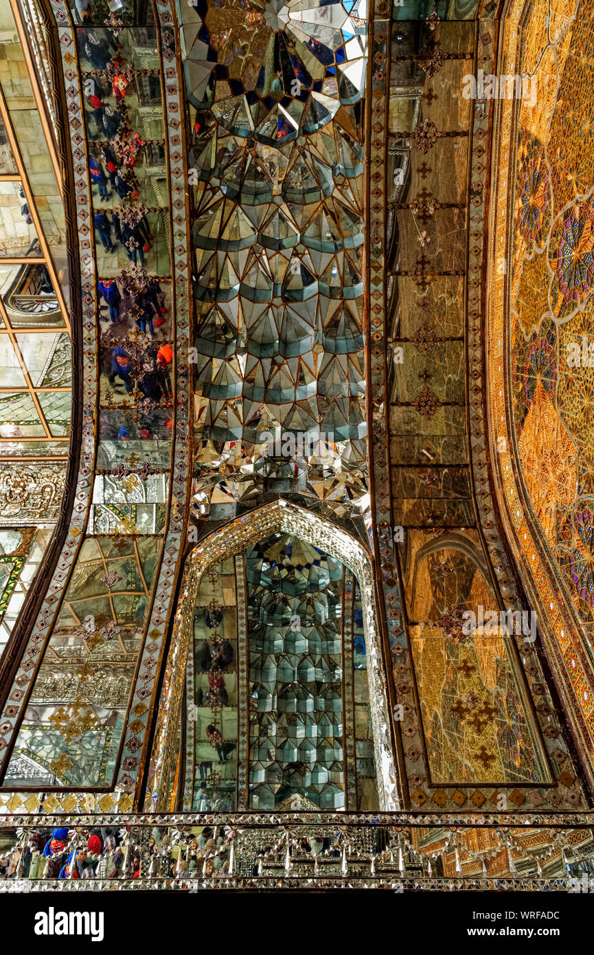 Golestan Palace, Trono di marmo Hall, Teheran Repubblica Islamica dell Iran Foto Stock
