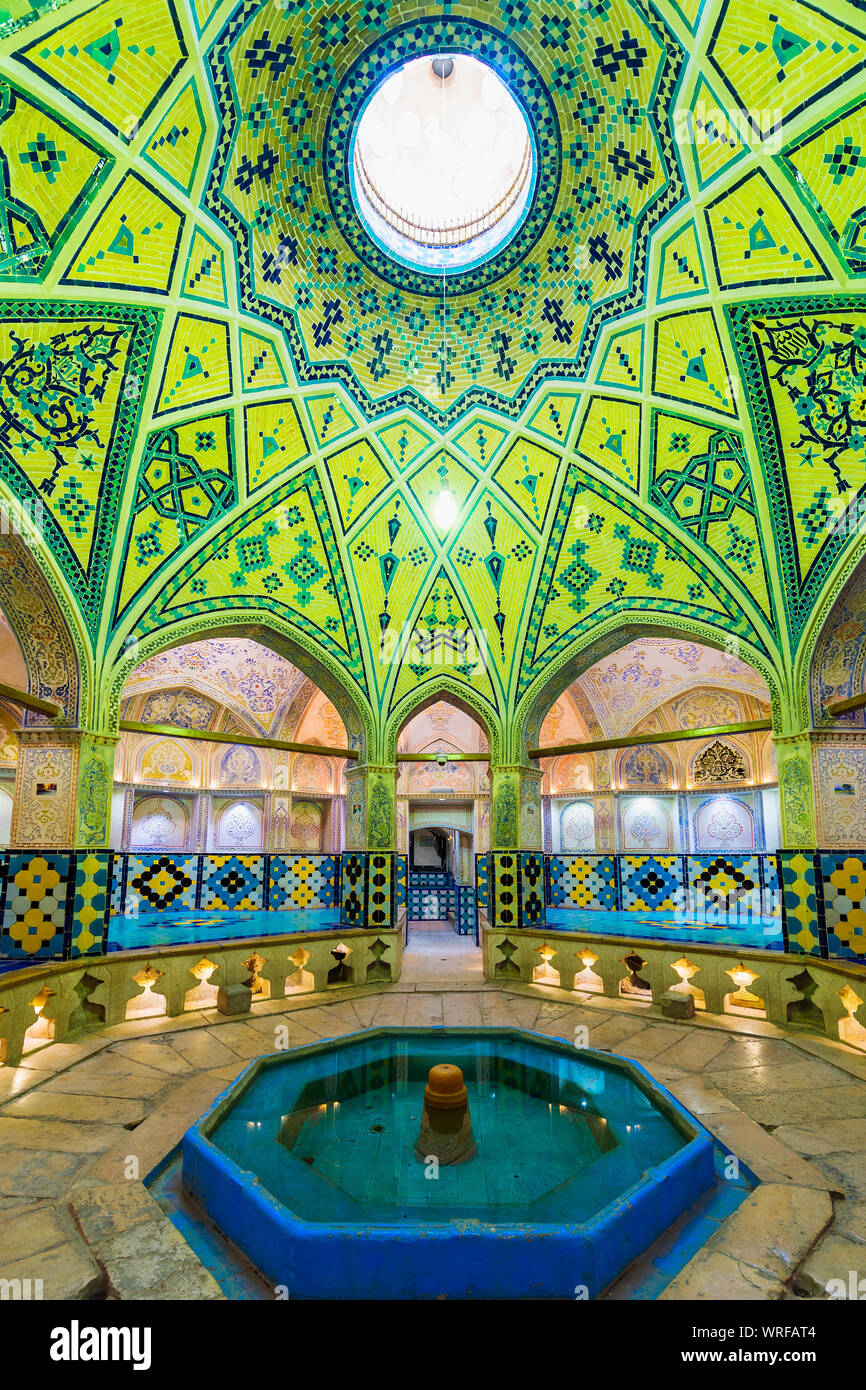 Sultan Amir Ahmad Bathhouse, Kashan, Provincia di Isfahan, Repubblica Islamica di Iran Foto Stock