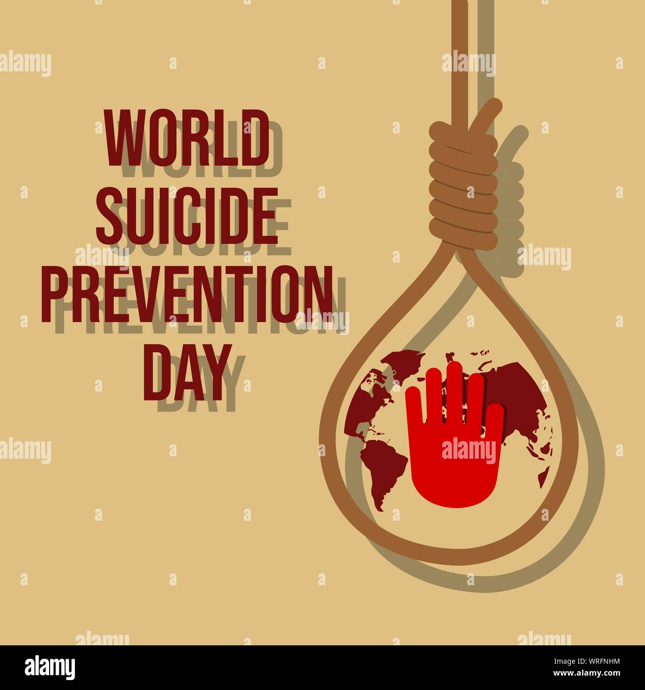 Mondo la prevenzione dei suicidi giorno appartamento design illustrazione immagine vettoriale banner Illustrazione Vettoriale