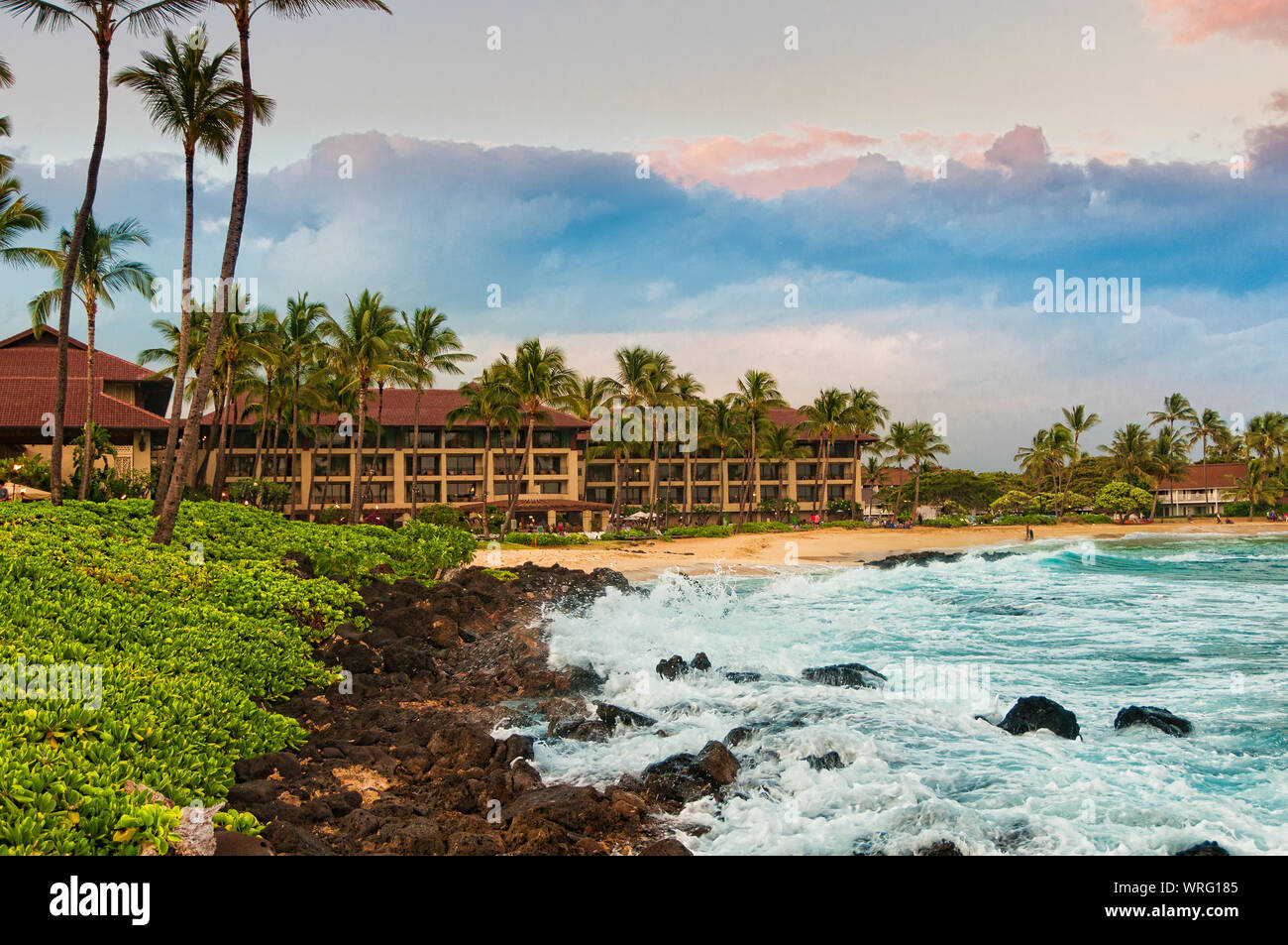 Koloa, Kauai HI - Aprile 25, 2008 - Lo Sheraton Resort sulla spiaggia di Koloa, Kauai, Hawaii, STATI UNITI D'AMERICA Foto Stock