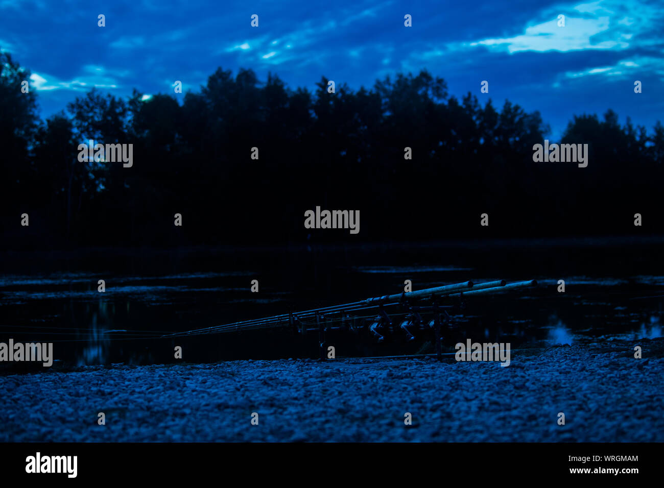 La fotografia notturna su un lago francese 2019 Foto Stock