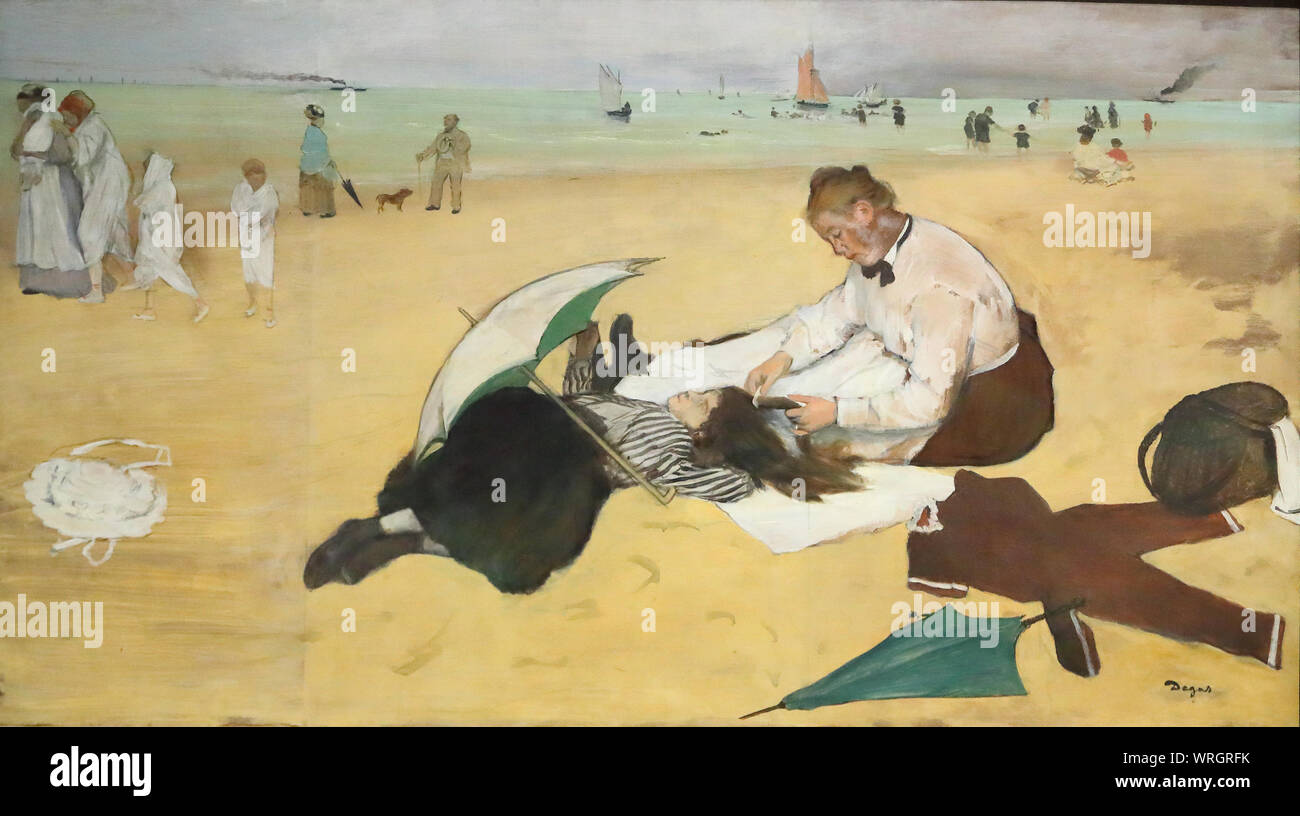 Spiaggia di scena francese dal pittore impressionista Edgar Degas presso la  National Gallery di Londra, Regno Unito Foto stock - Alamy