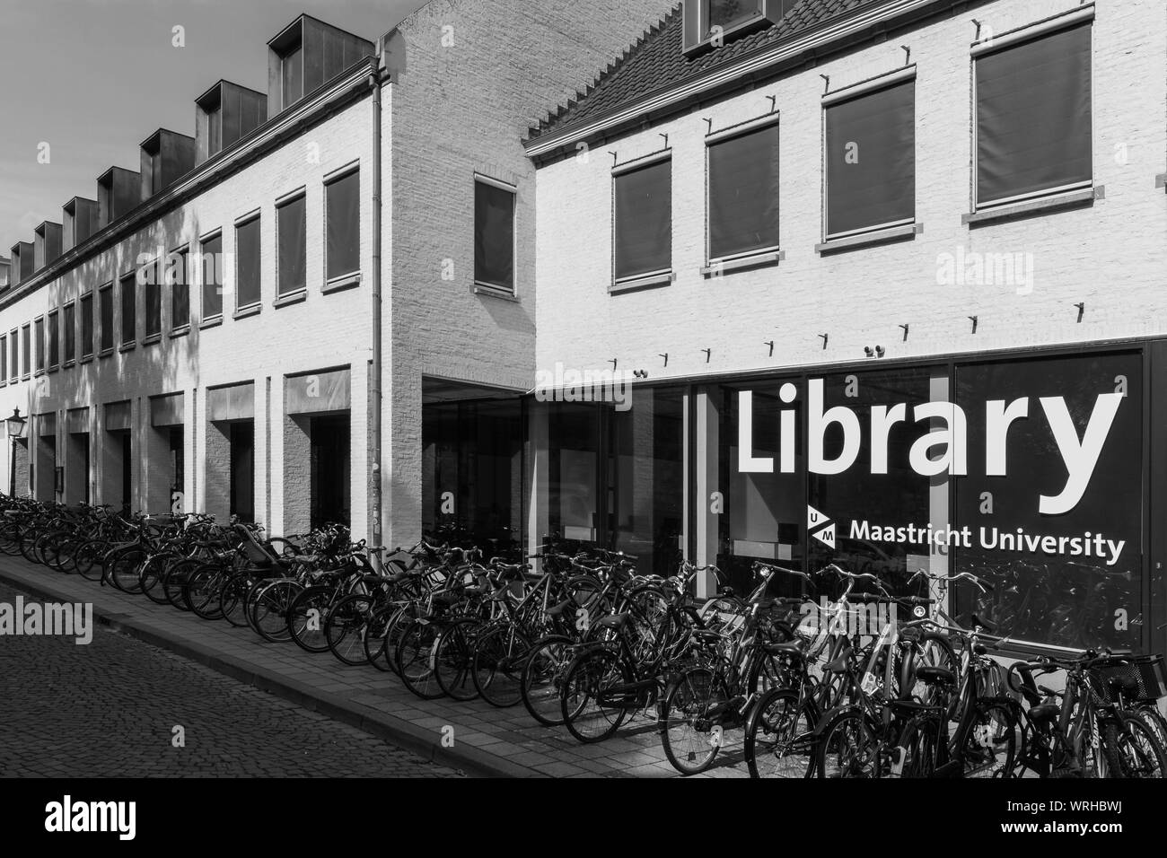 Centro di Maastricht biblioteca universitaria per le facoltà di legge e scienze sociali, Affari, Economia, arte, ingegneria della conoscenza, University College Foto Stock
