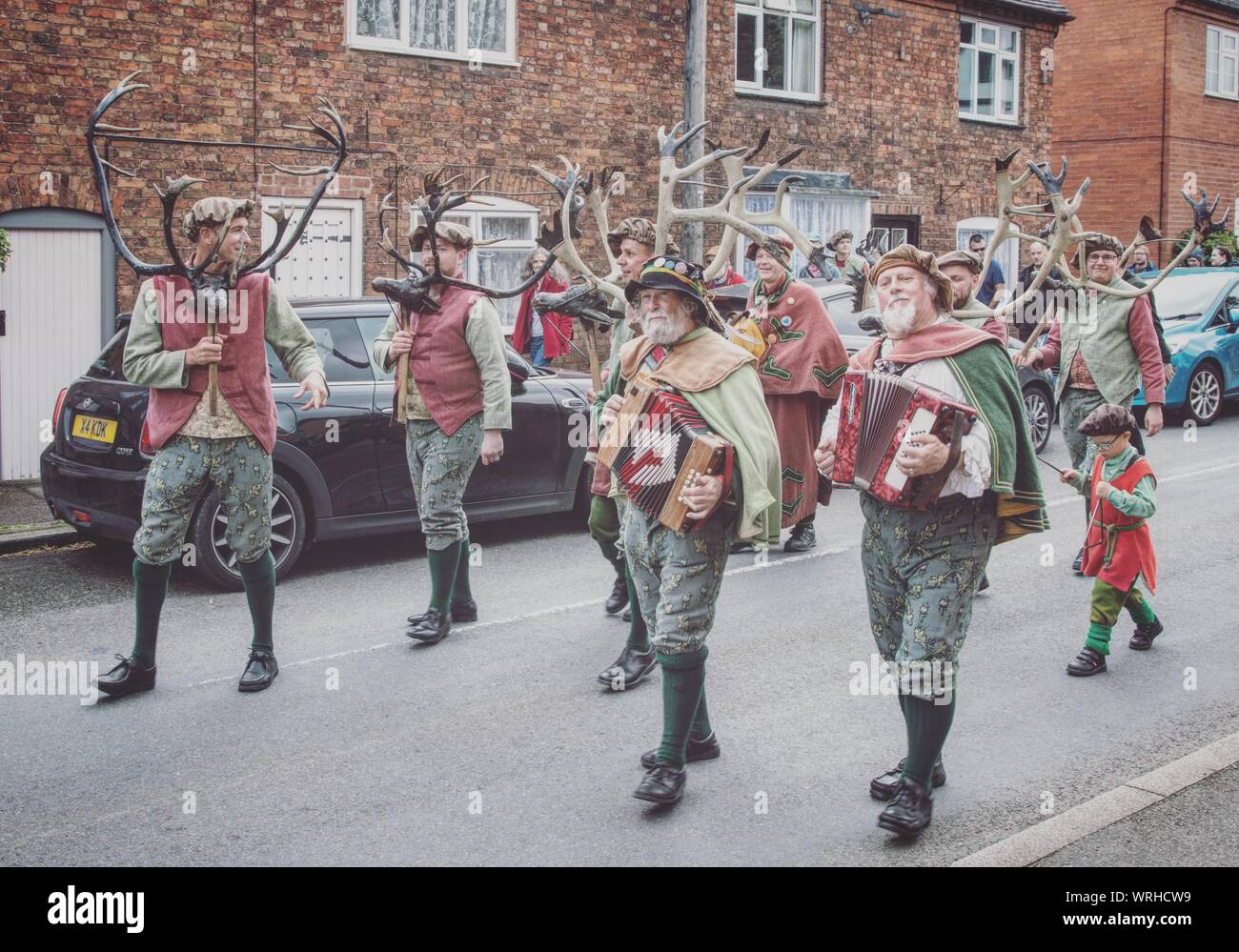 Abbots Bromley Horn Dance Foto Stock