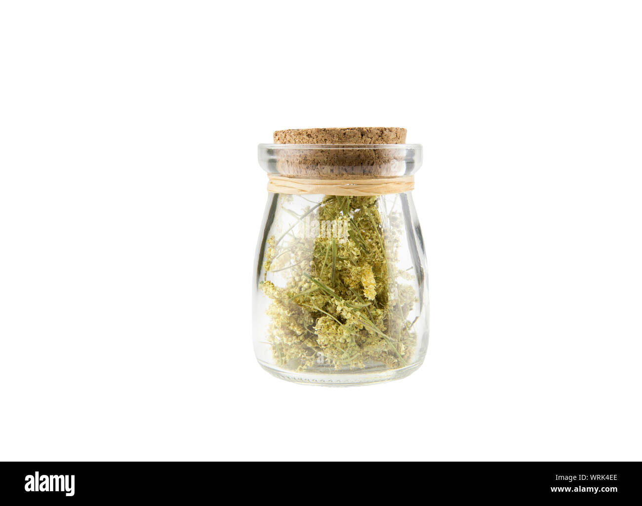 Essiccata la medicina di erbe Filipendula ulmaria, Olmaria o mead il mosto di malto, regina del prato, orgoglio dei prati, prati-wort, prato regina, signora del Foto Stock