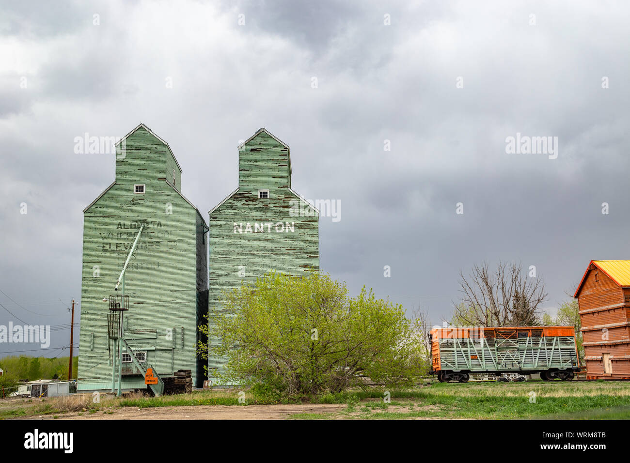 Giorno nuvoloso paesaggio della Canadian Grain Ascensore Centro di Scoperta Foto Stock
