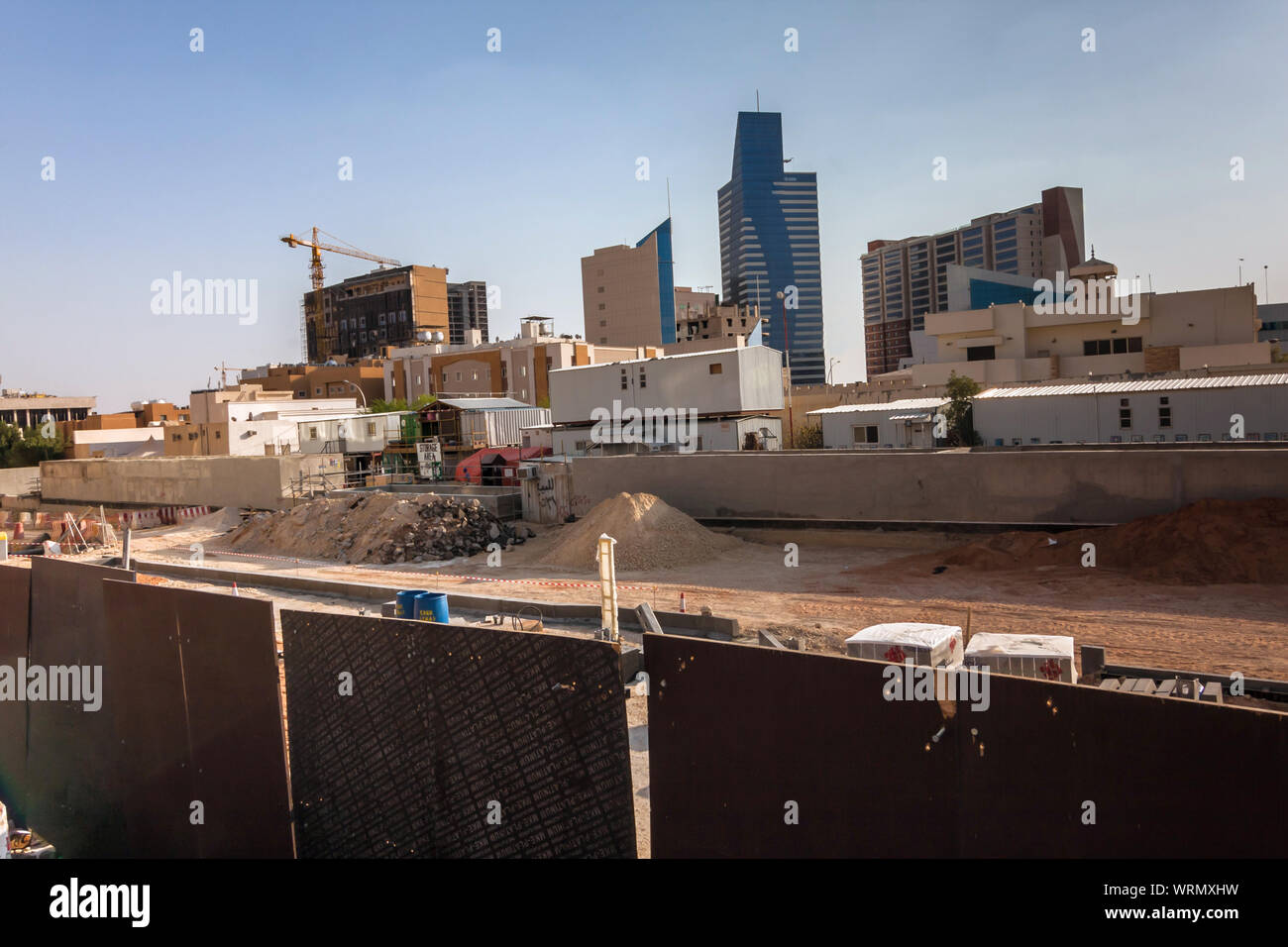 Riyadh progetto di metropolitana area di costruzione in Al quartiere Murabba Foto Stock