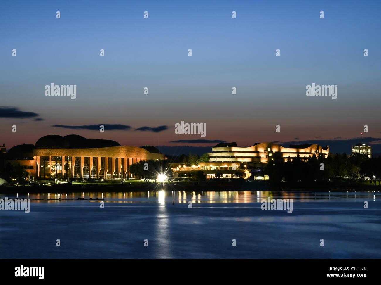 Museo canadese della storia edificio di notte Foto Stock