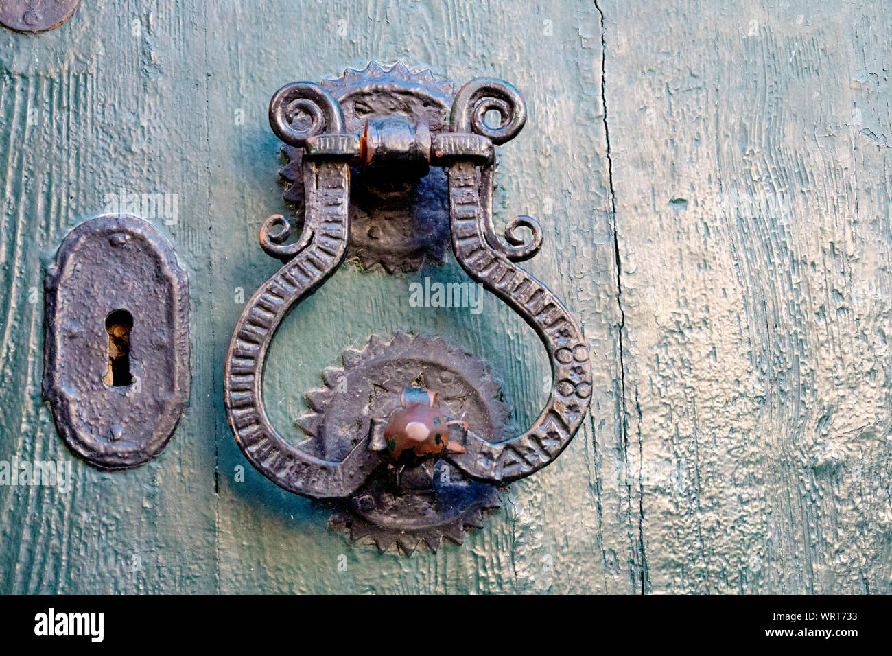 Bella porta battenti sono comuni in Fes, Marocco Foto Stock
