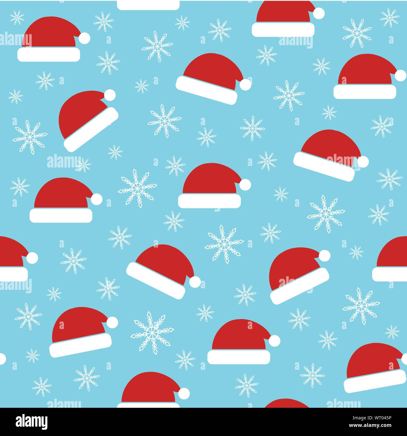 Santa Claus cappelli seamless pattern. Natale illustrazione vettoriale Illustrazione Vettoriale