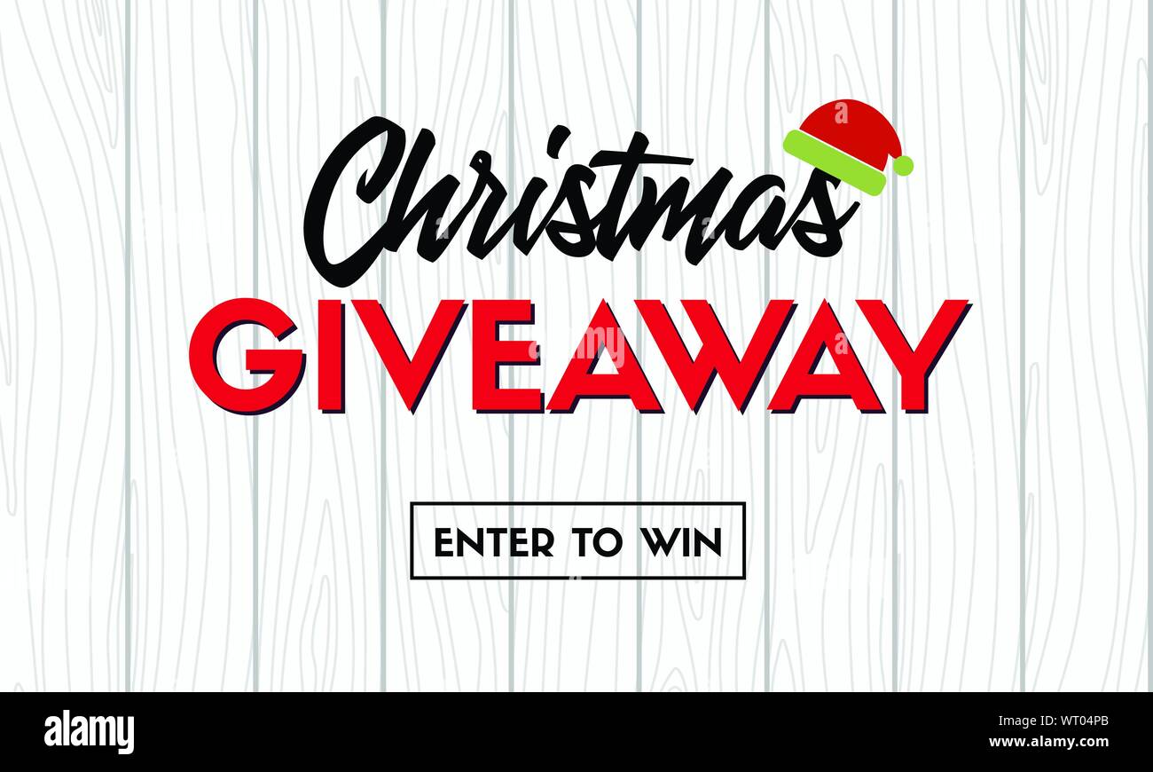 Omaggio natalizio. Vettore modello promozionale per i social media contest Illustrazione Vettoriale