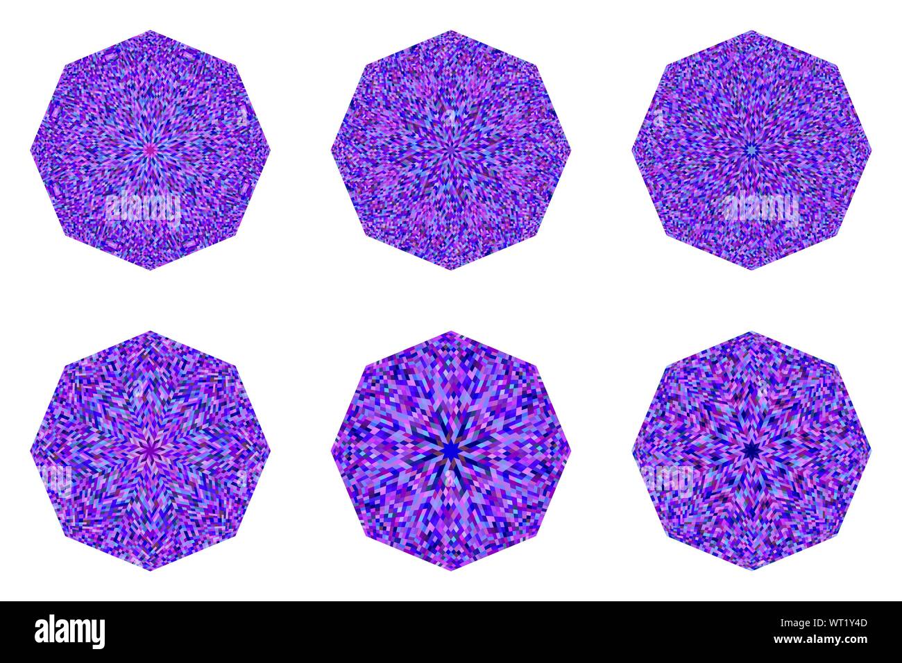 Mosaico astratto ottagono poligono impostare - geometriche ornamentali ottagonale vettore elemento di design Illustrazione Vettoriale