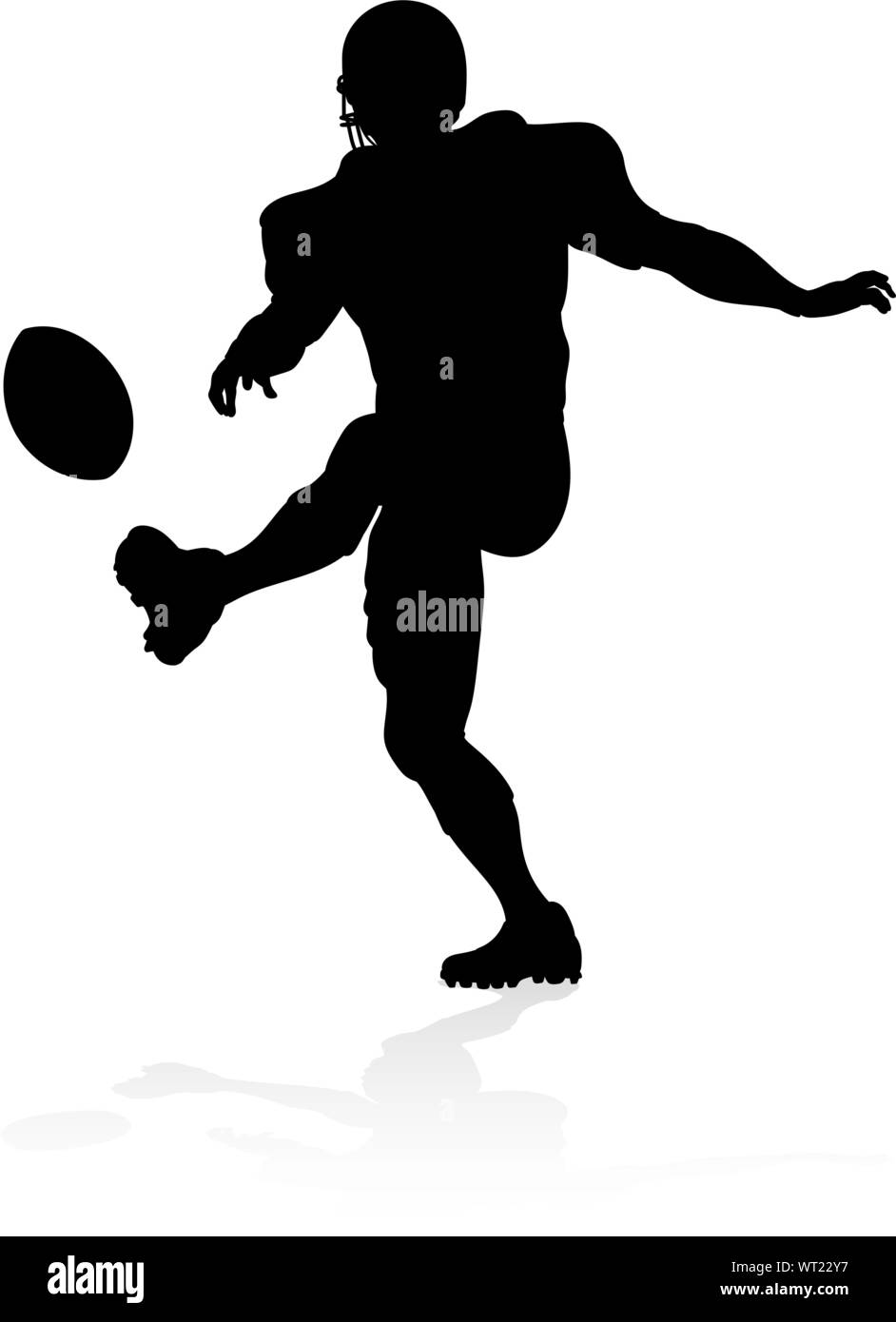 Silhouette giocatore di football americano Illustrazione Vettoriale