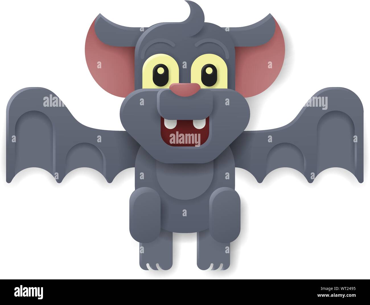 Halloween carino Vampire Bat Cartoon Illustrazione Vettoriale