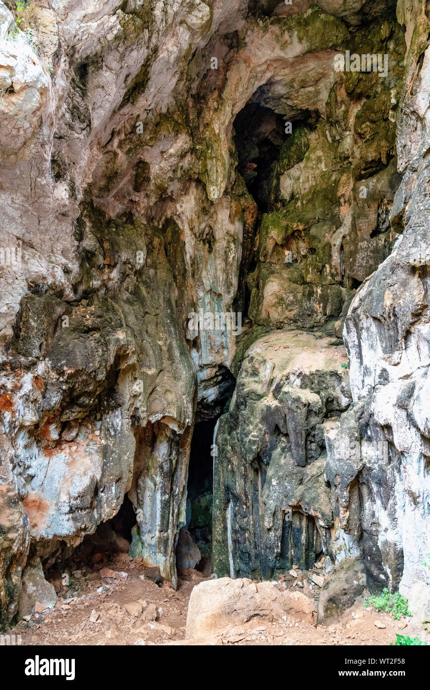 Cova del Gamell, una grotta a Javea Costa Blanca, Alicante, Valencia, Spagna Foto Stock