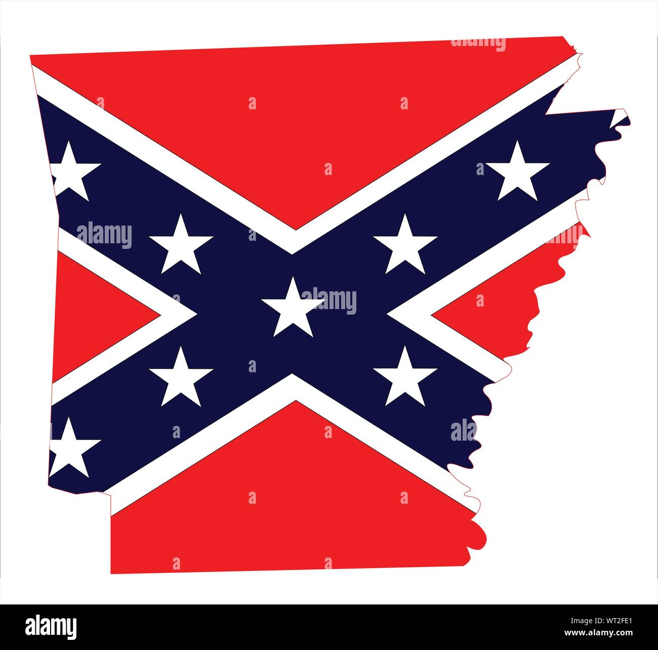 Mappa Arkansas e Bandiera Confederate Illustrazione Vettoriale