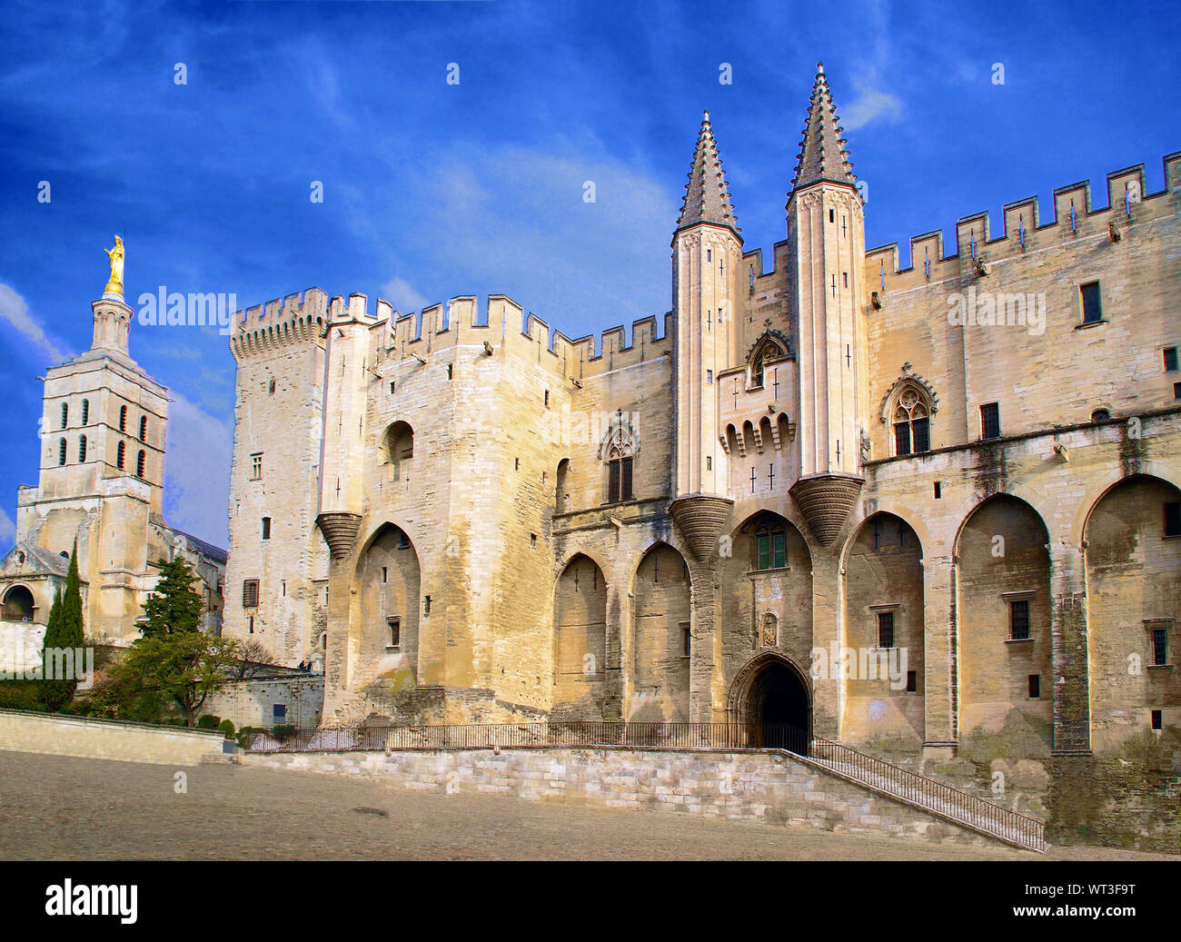 Il Palazzo dei Papi di Avignone . Provenza. La Francia. Foto Stock
